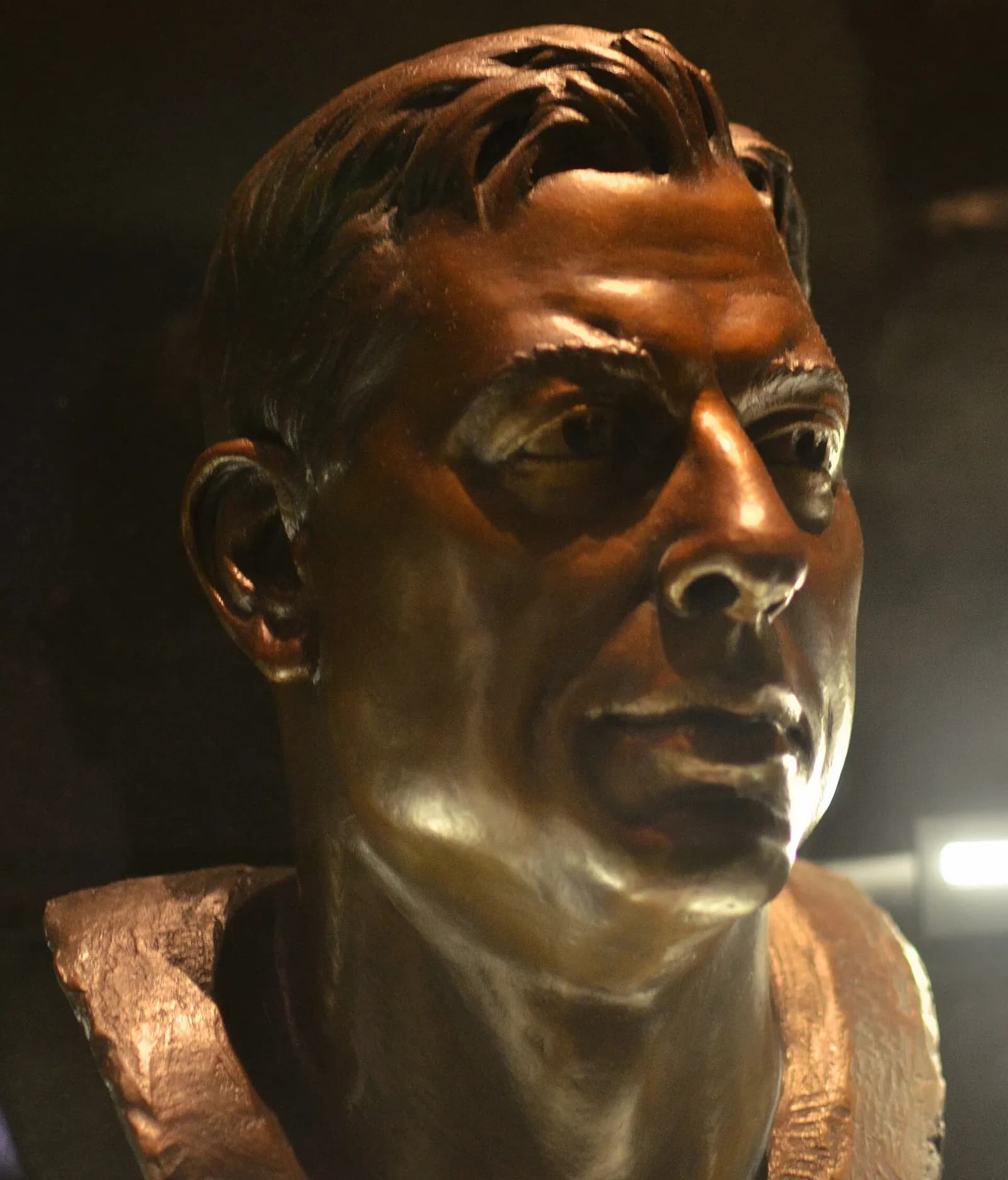 Bust of Troy Aikman at the Pro Football Hall of Fame in Canton, Ohio.