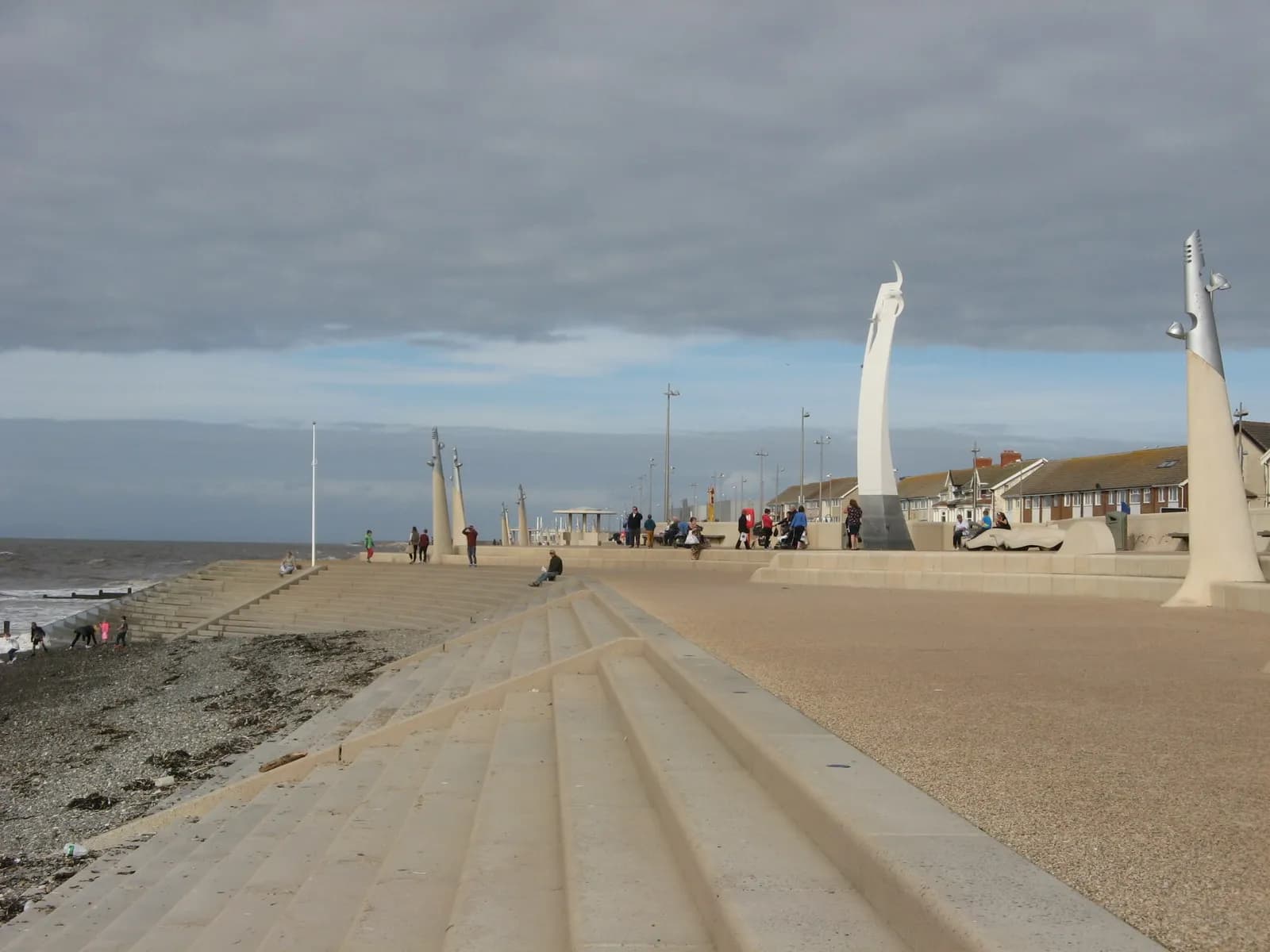Promenade and sea wall at Cleveleys, Lancashire