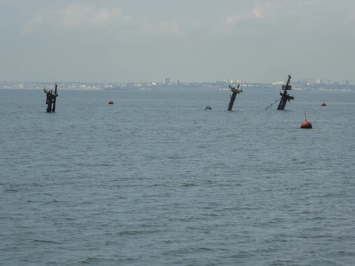 The wreck of the SS Richard Montgomery off Sheerness in the Thames Estuary.