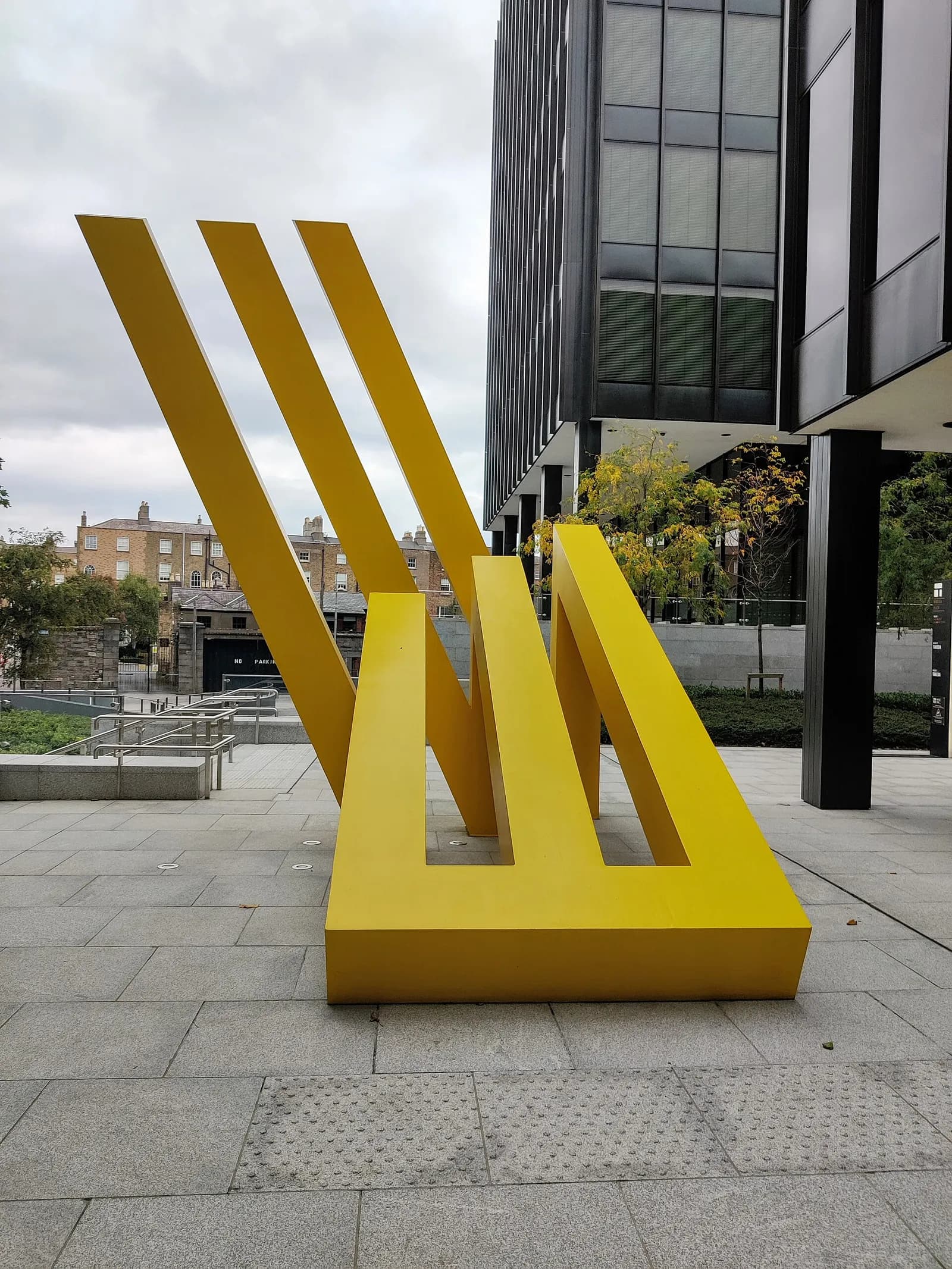 Reflections sculpture at Miesian Plaza in Dublin