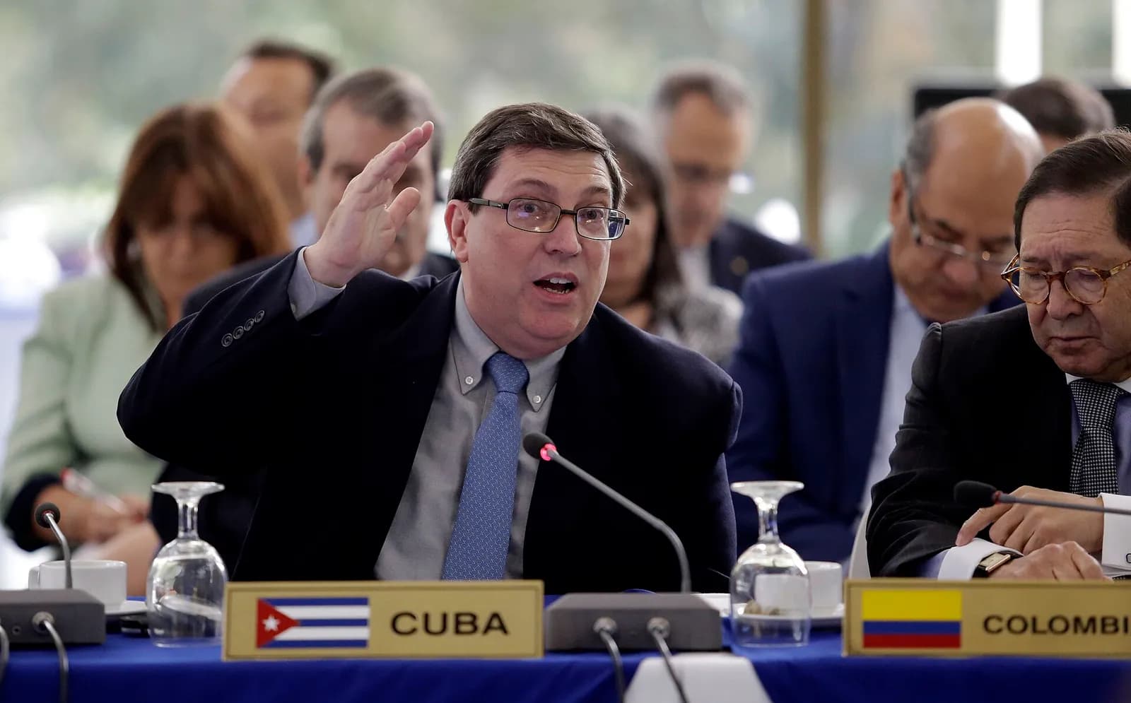 Cuban Foreign Minister Bruno Rodríguez Parrilla at a CELAC meeting in El Salvador.