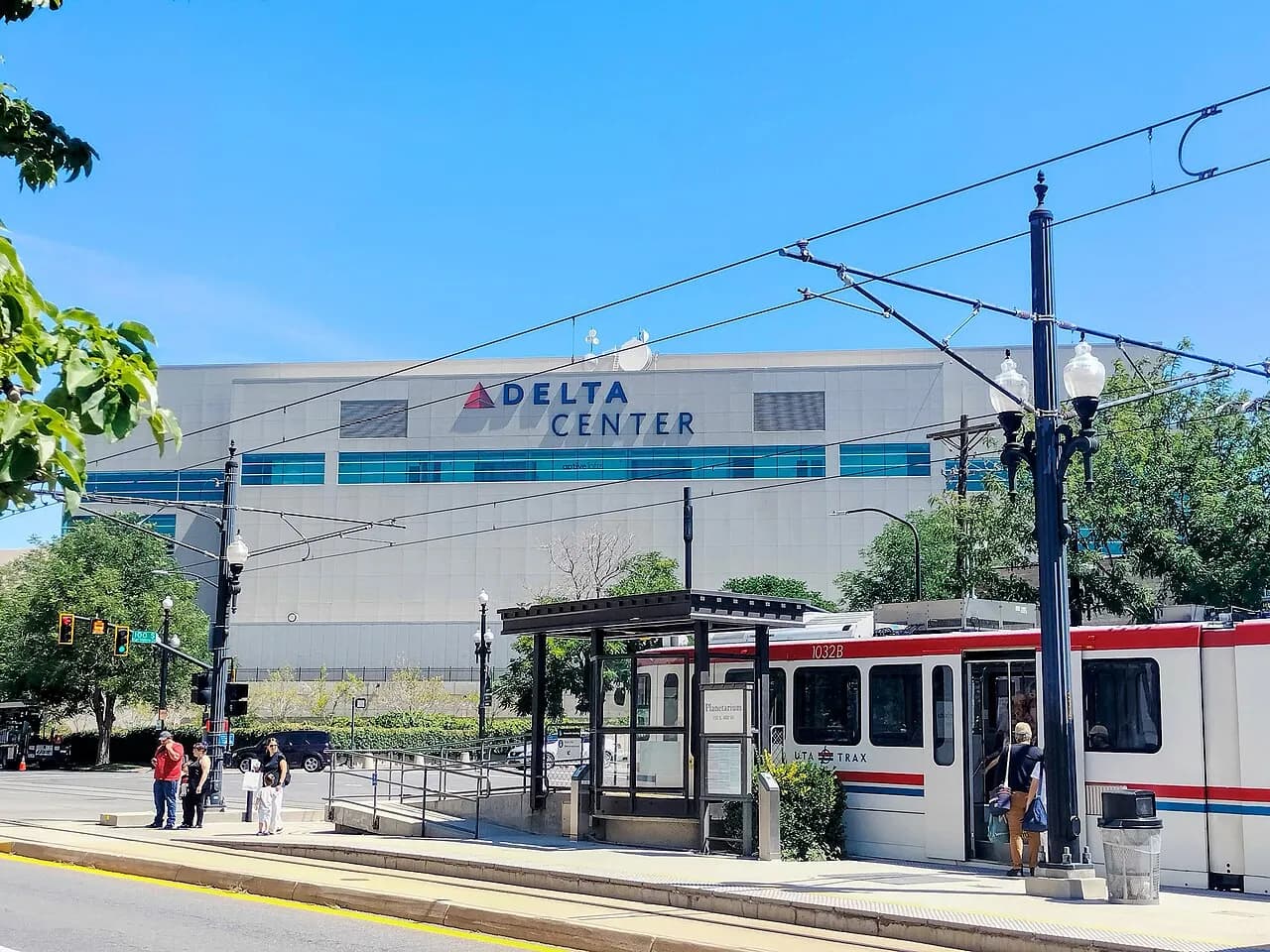 Exterior of the Delta Center in Salt Lake City in 2023