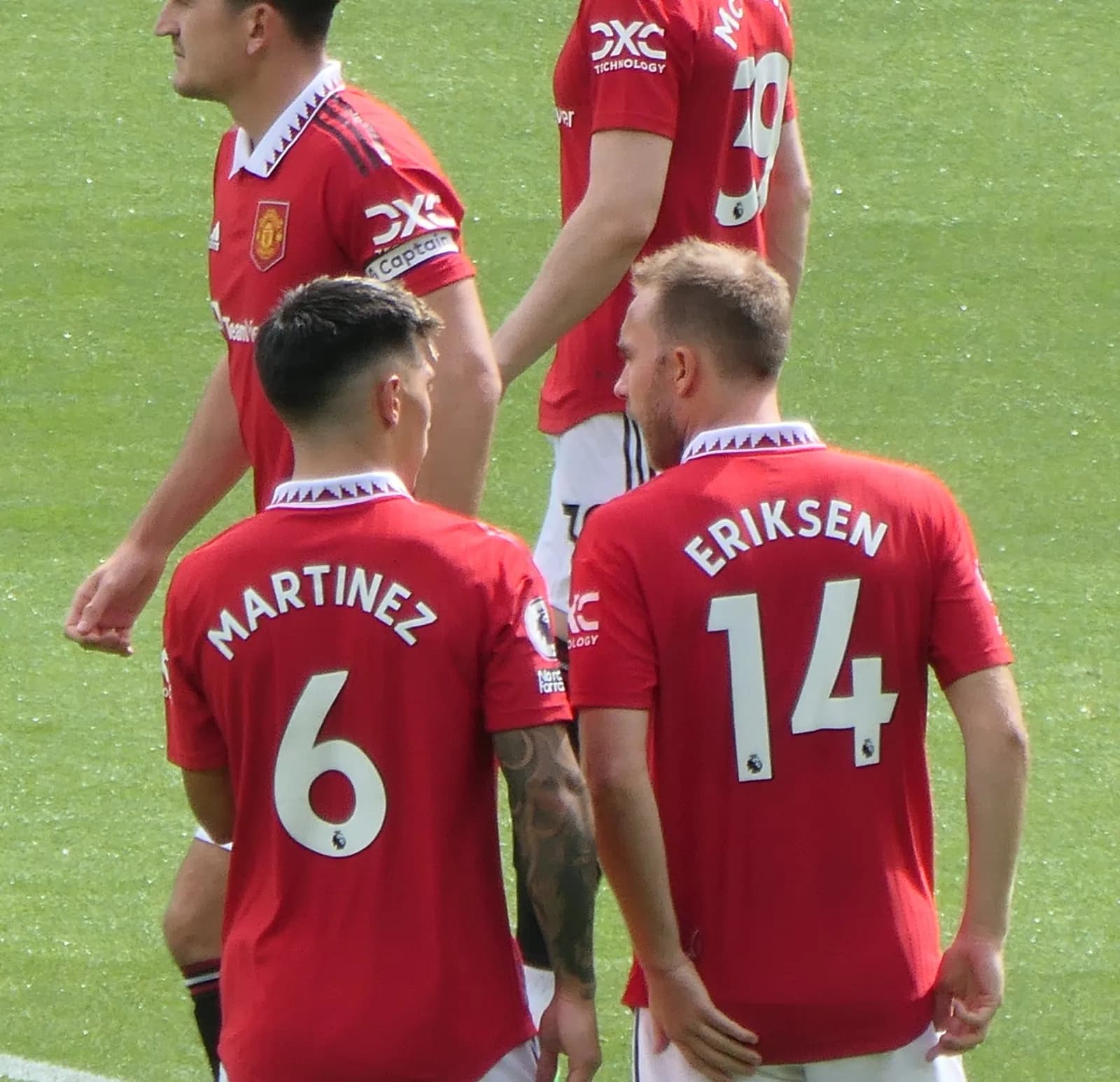 Lisandro Martínez during Manchester United’s match against Brighton at Old Trafford.