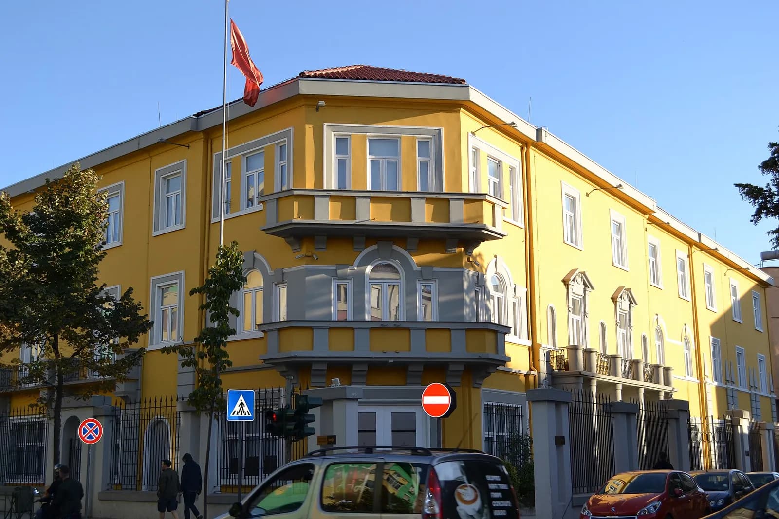 The exterior of Albania’s Ministry of Education in Tirana.