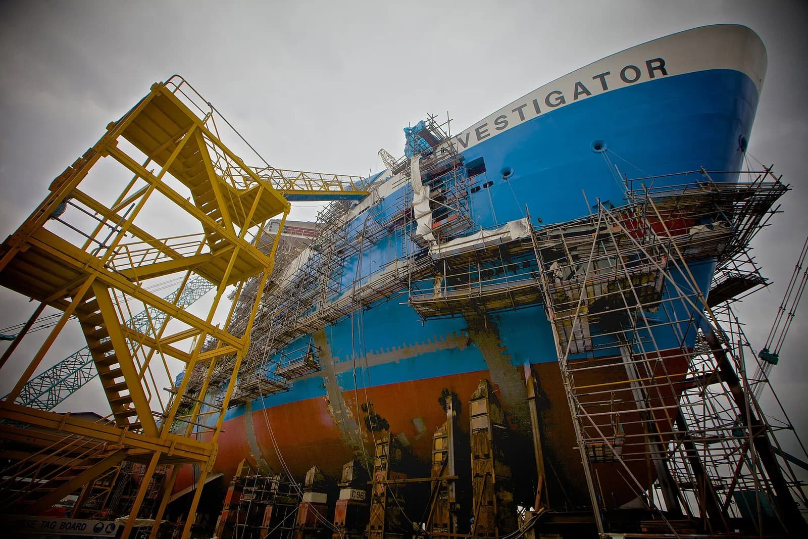 Research vessel Investigator under construction.