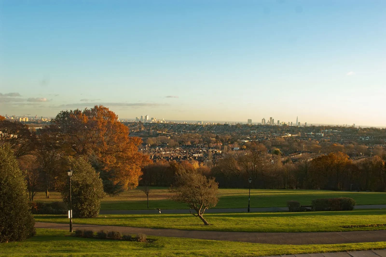 London skyline viewed from Alexandra Park
