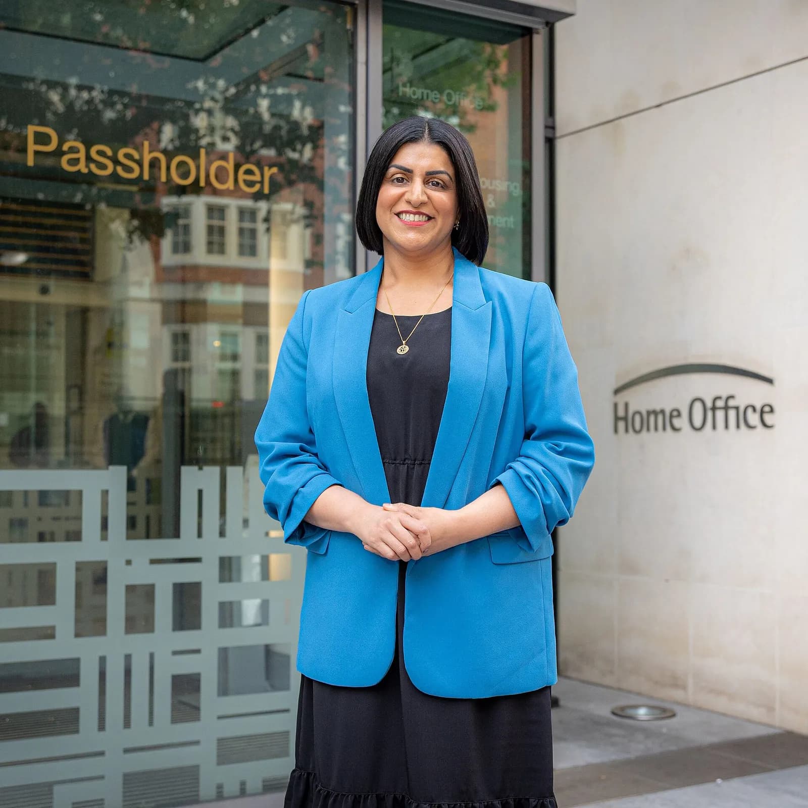 Shabana Mahmood arrives at the Home Office in London.