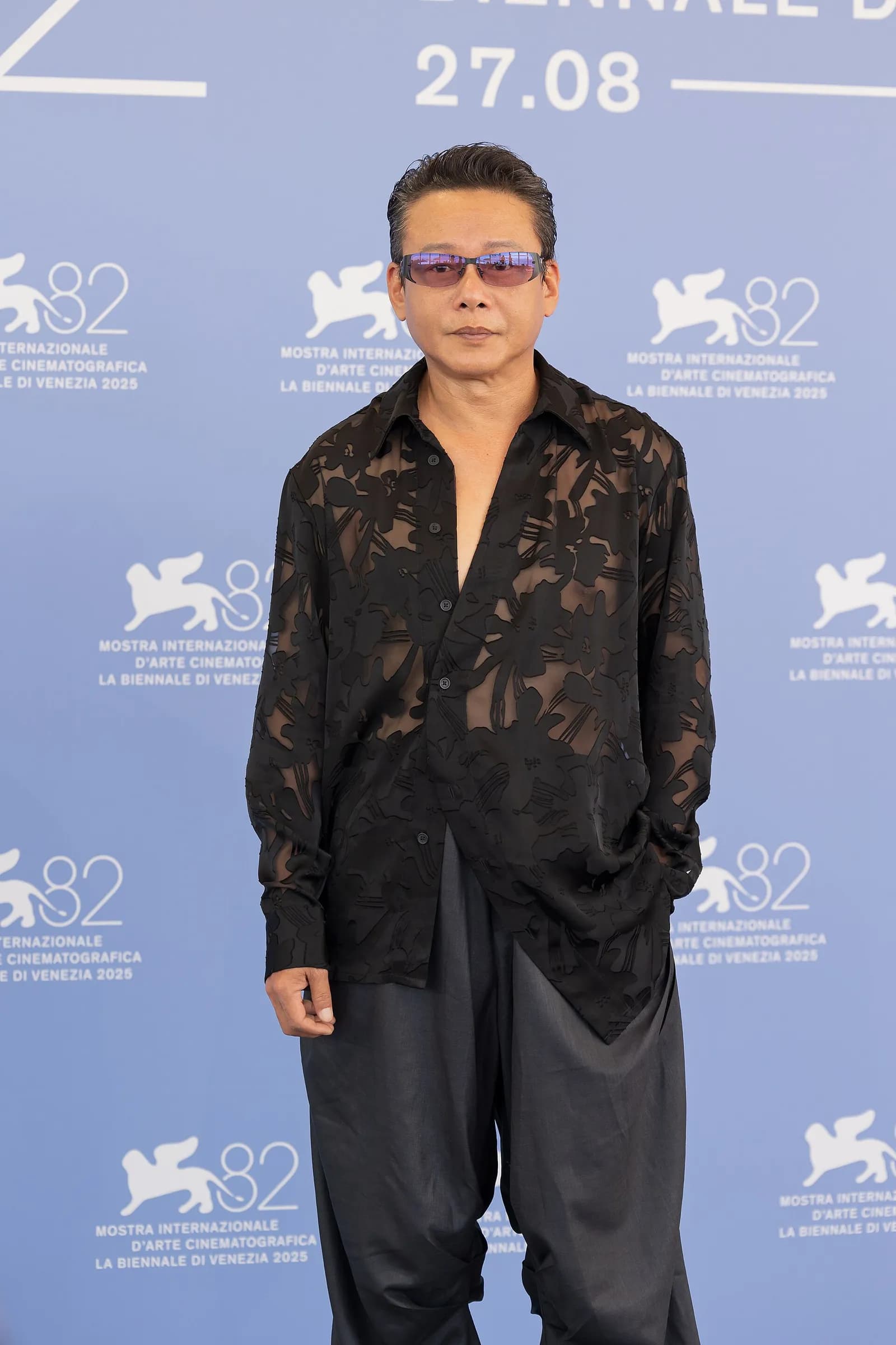 Lee Kang-sheng at the 82nd Venice International Film Festival in Venice, Italy.