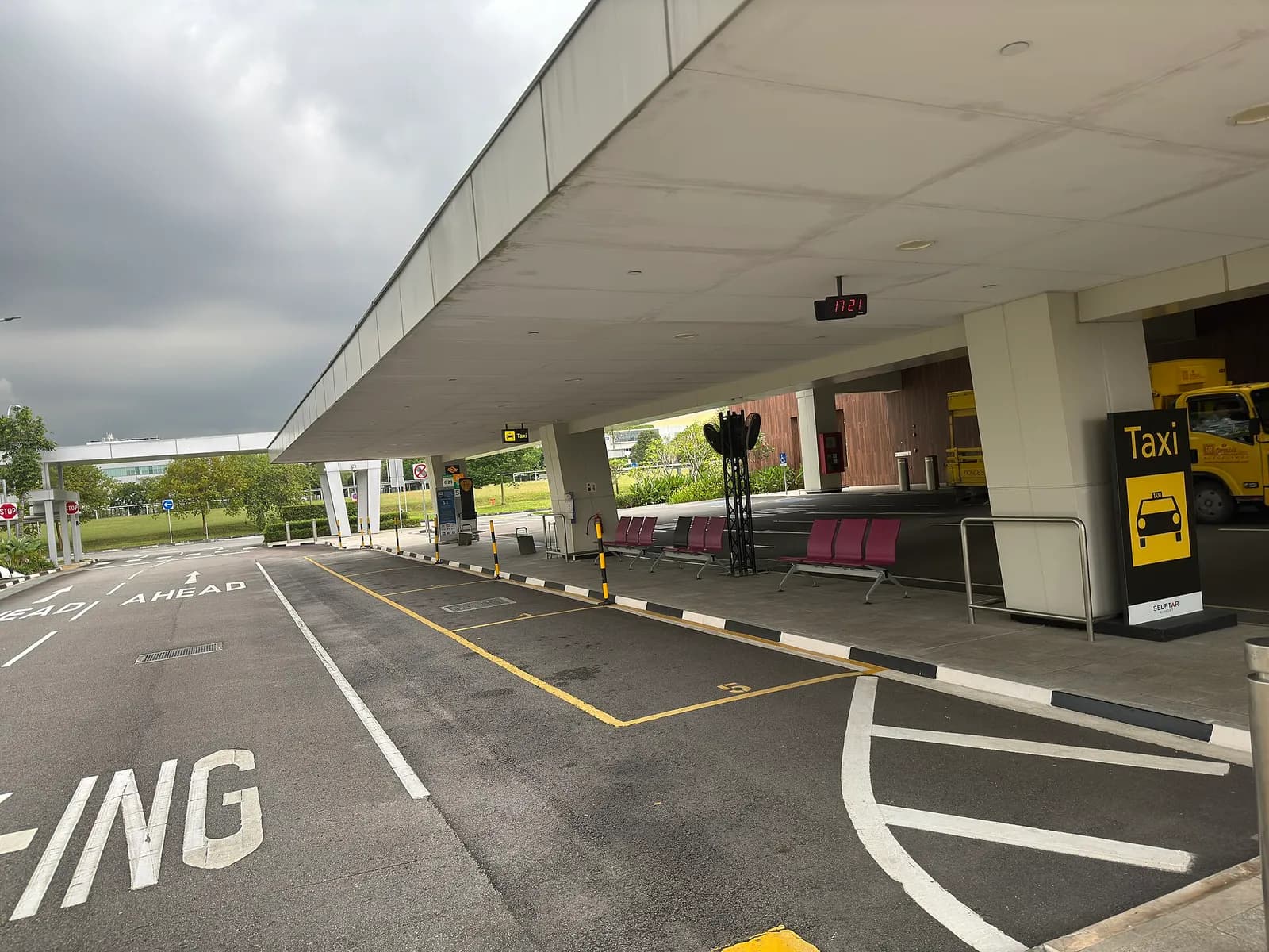 Taxi stand at Seletar Airport in Singapore