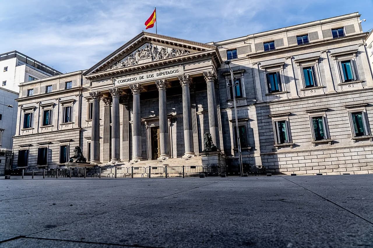 Exterior of the Palacio de las Cortes, home of Spain’s Congress of Deputies, in Madrid