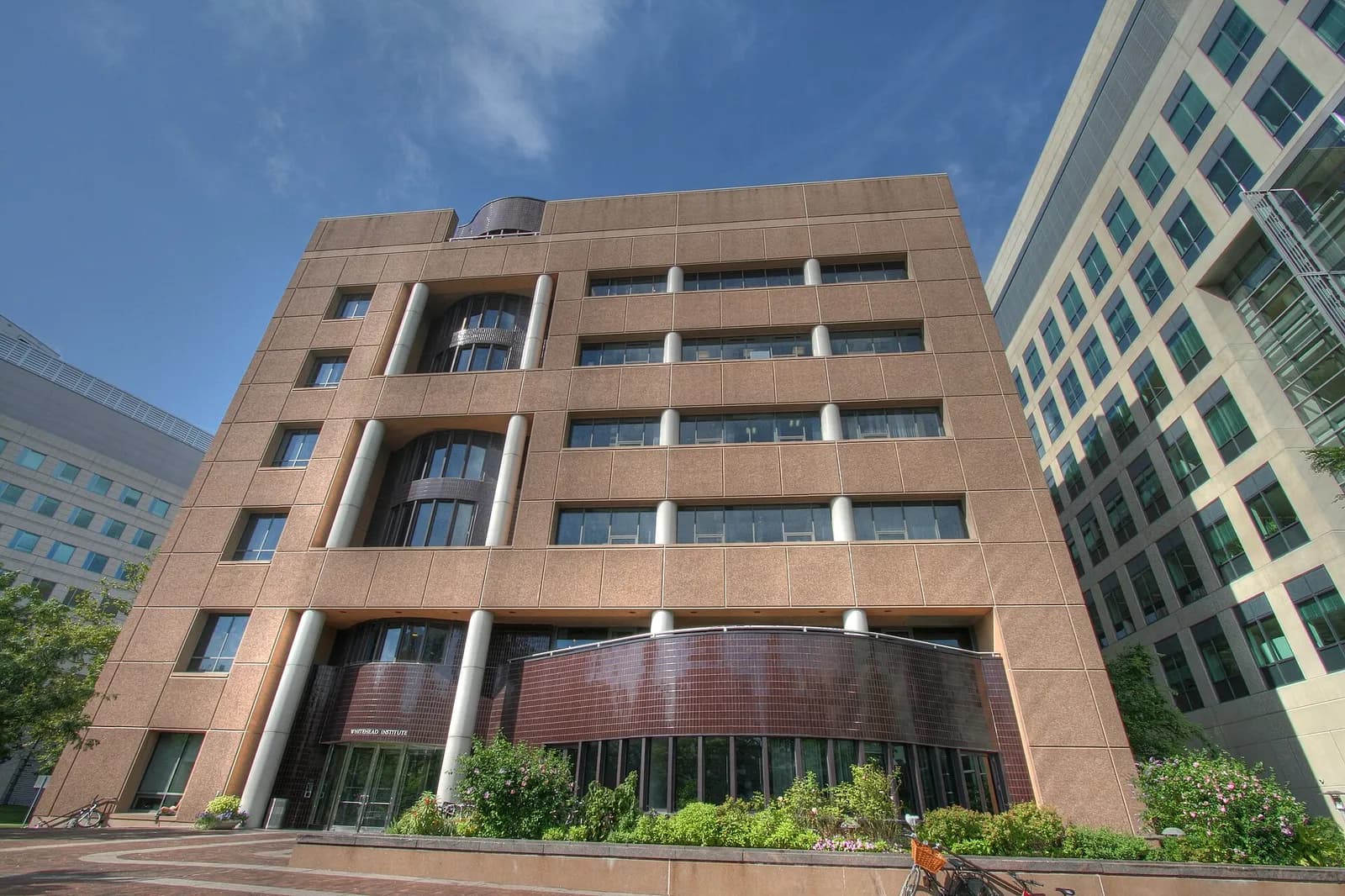 Exterior of the Whitehead Institute building in Cambridge, Massachusetts.