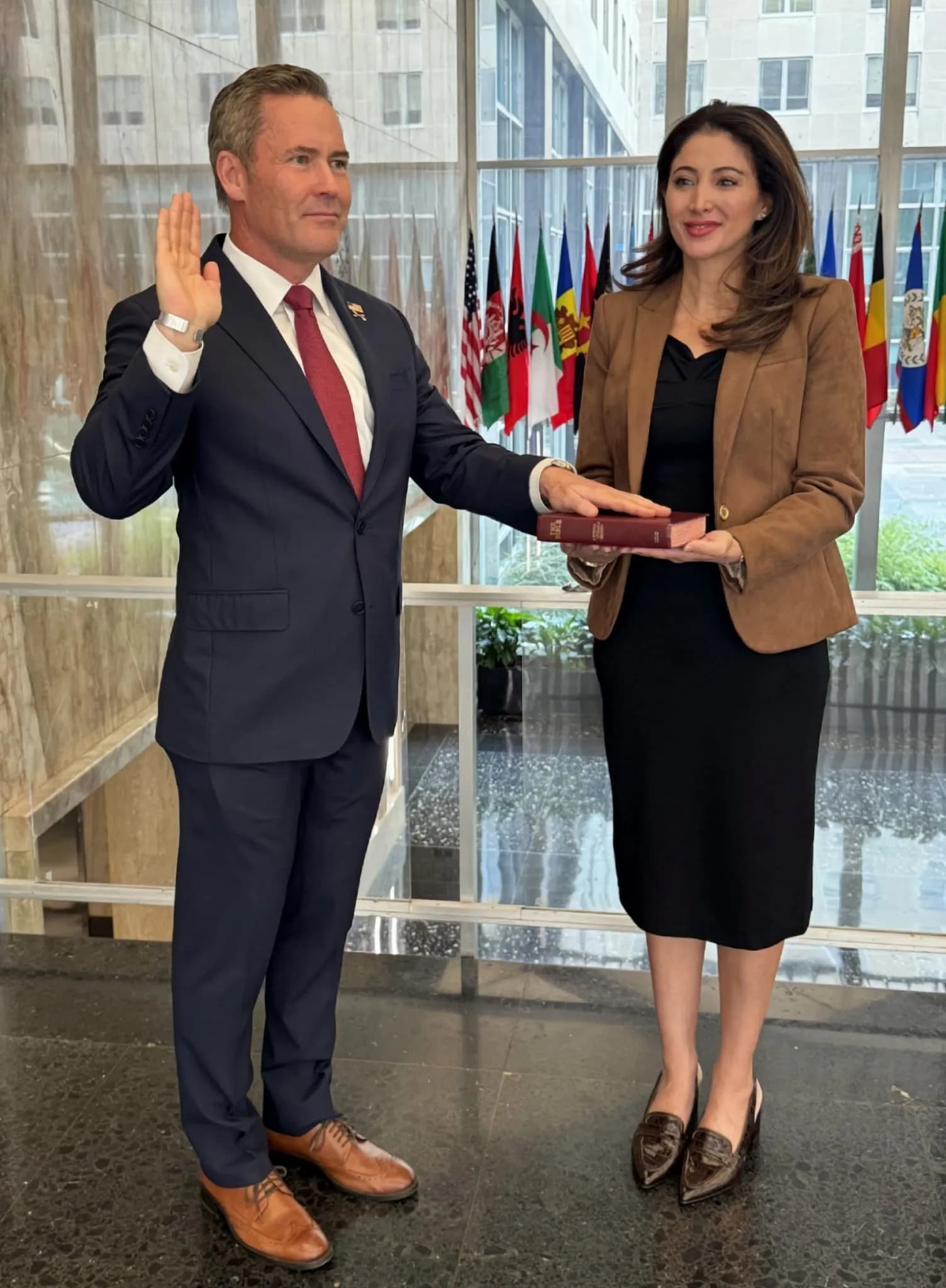 Mike Waltz at his swearing-in as U.S. ambassador to the United Nations in Washington in September 2025