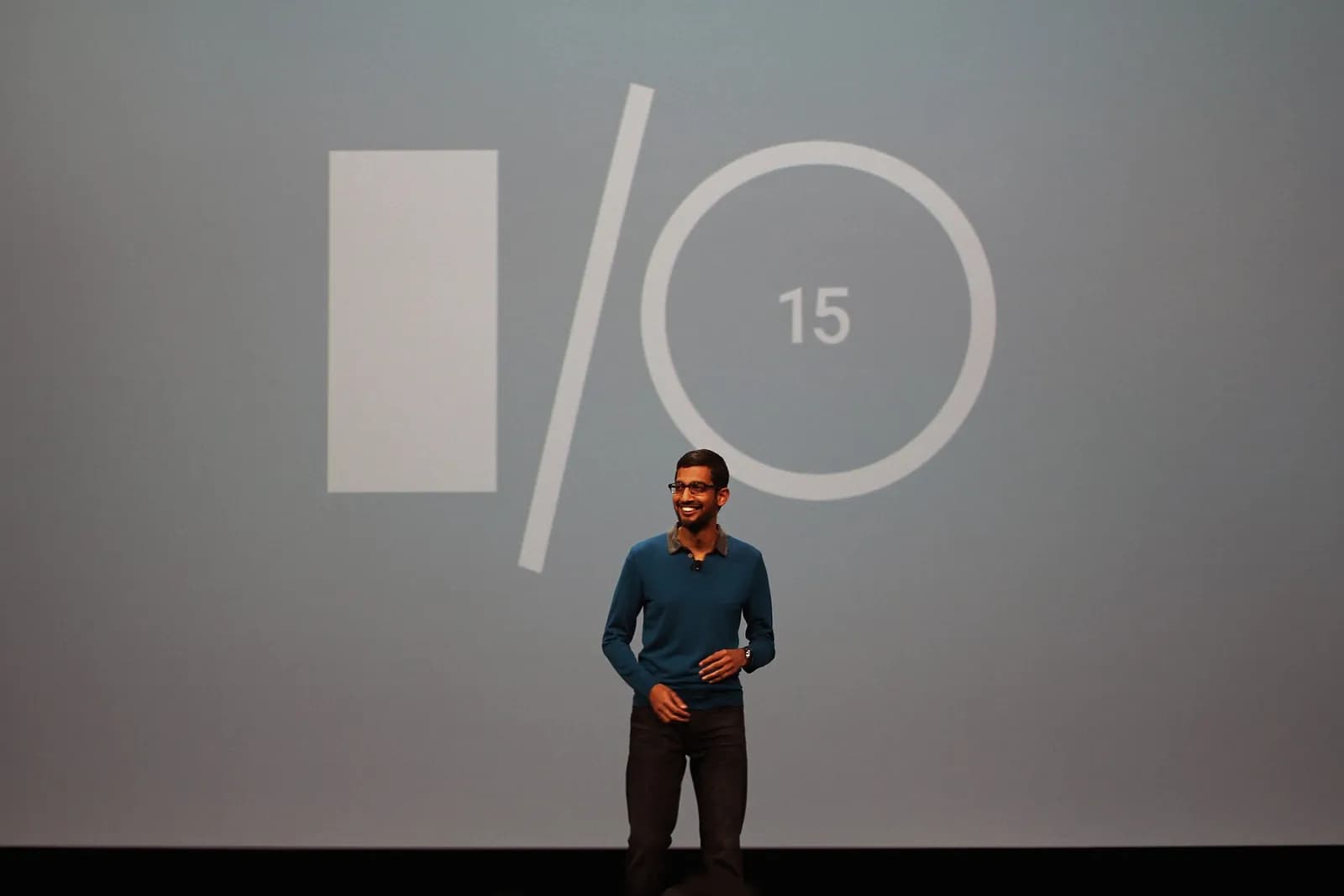 Sundar Pichai at the Google I/O conference.