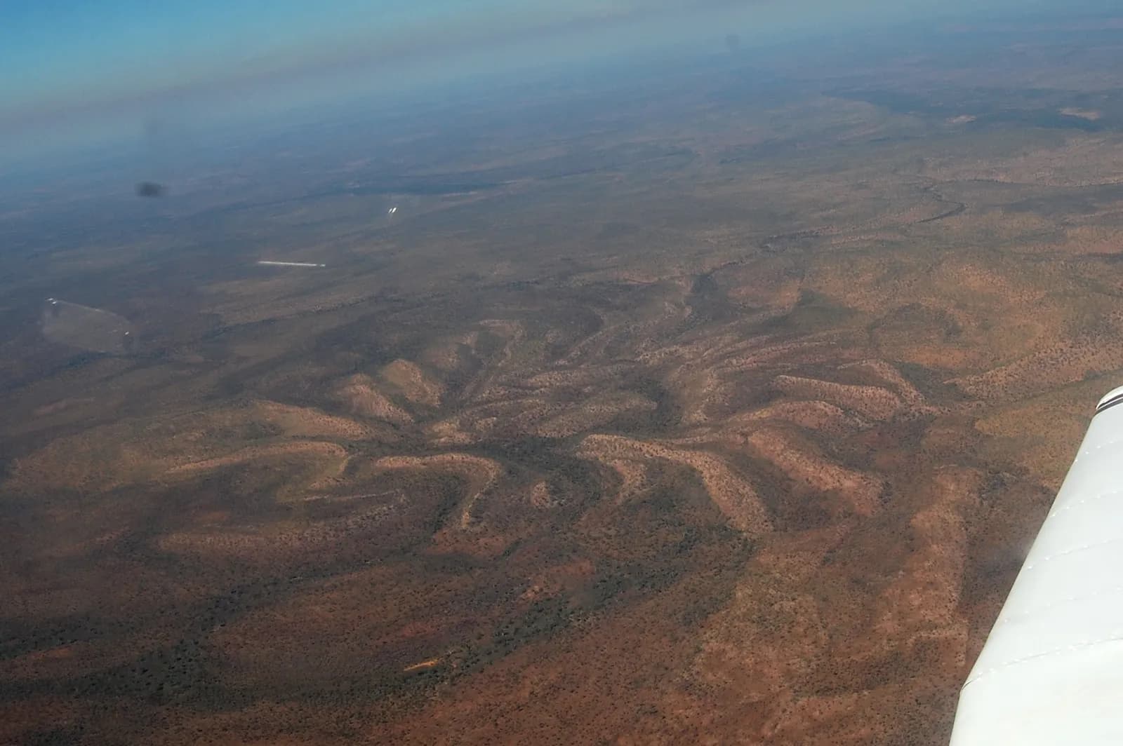 Spider Crater's radiating ridges in the Kimberley region of Western Australia, viewed from the west.