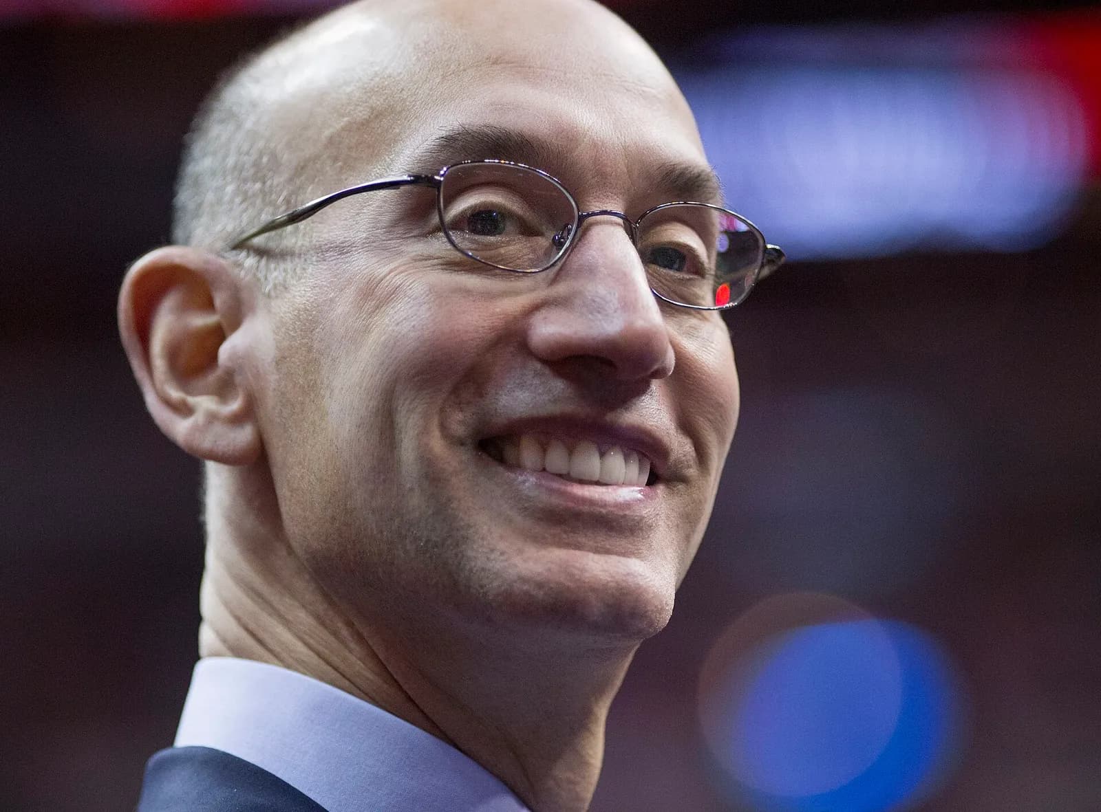 NBA Commissioner Adam Silver at a basketball game in Washington, DC.