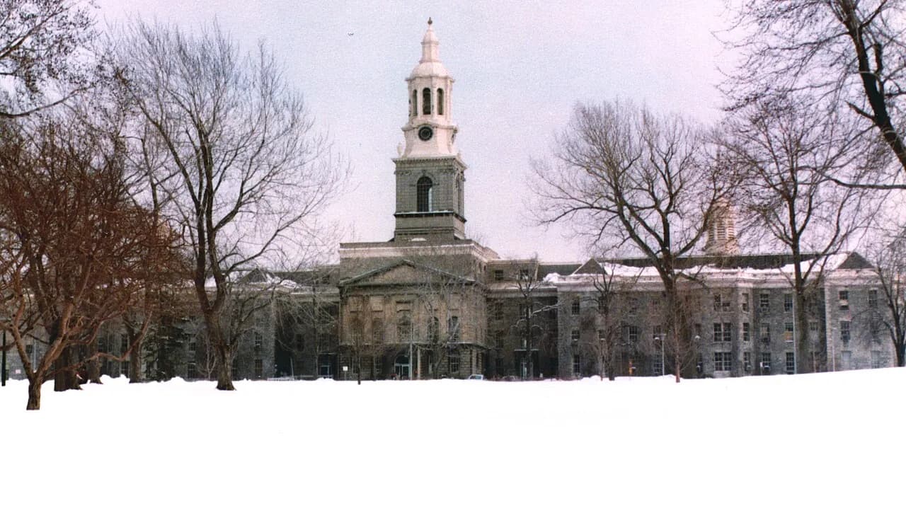 Hayes Hall at the University at Buffalo's South Campus in winter