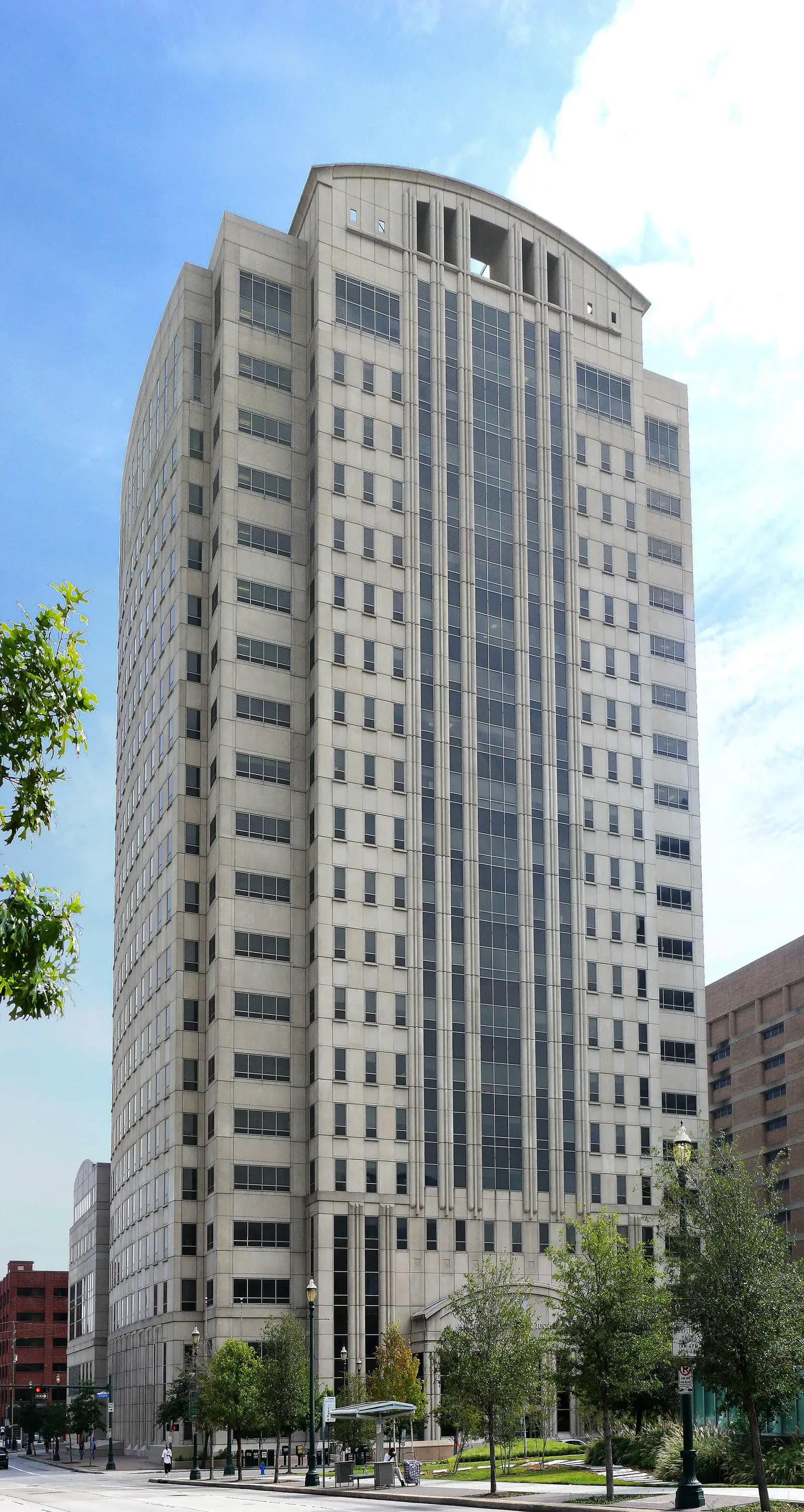 The Harris County Criminal Courts Building in downtown Houston.