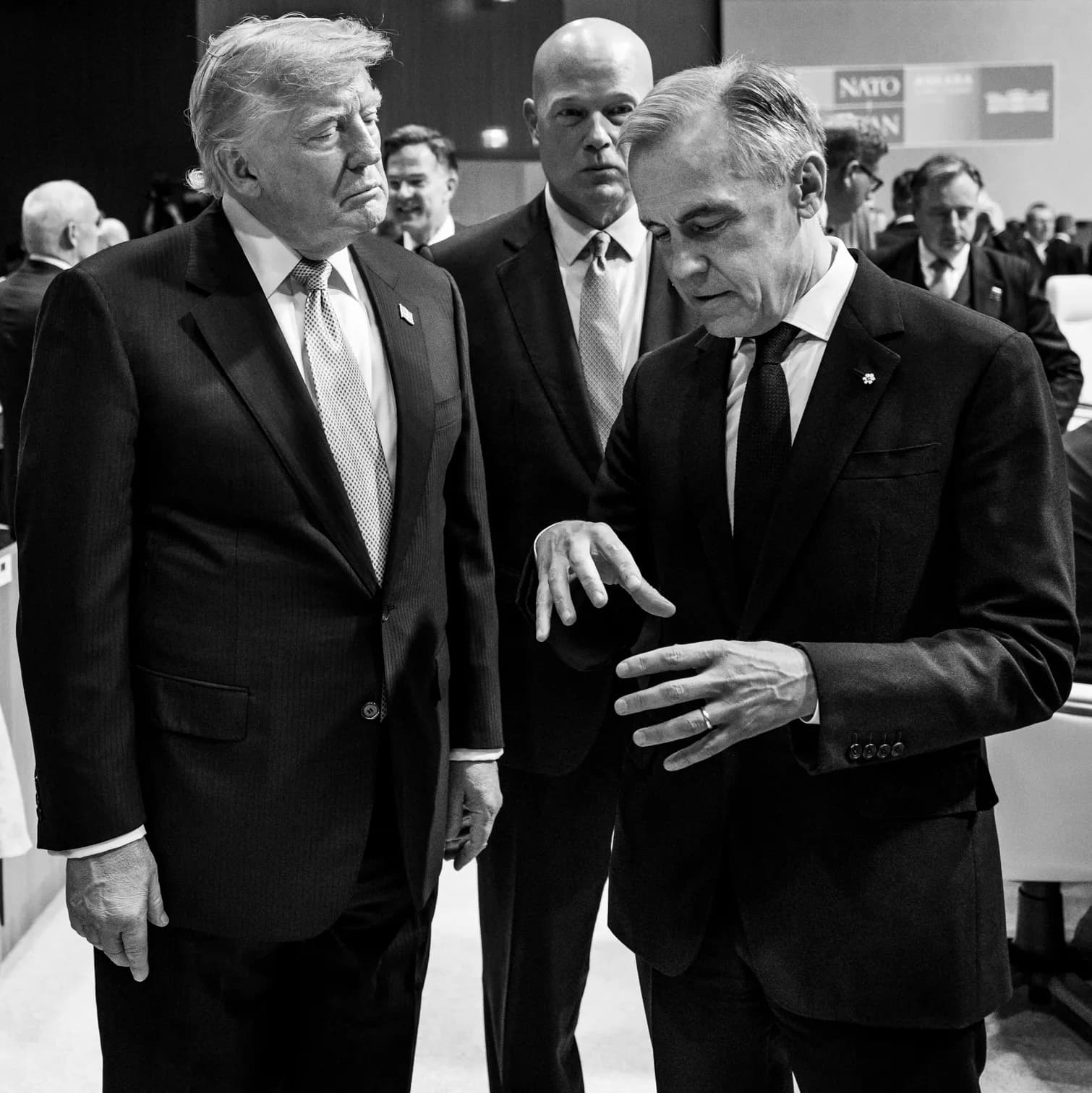 Mark Carney and Donald Trump at the NATO Summit in Ankara