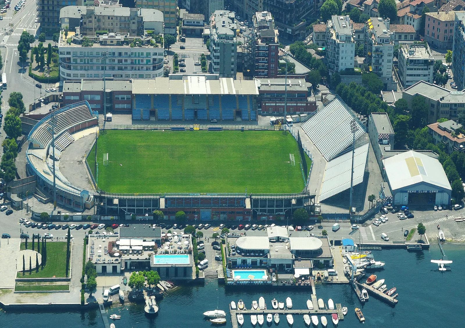 Stadio Giuseppe Sinigaglia in Como, Italy.