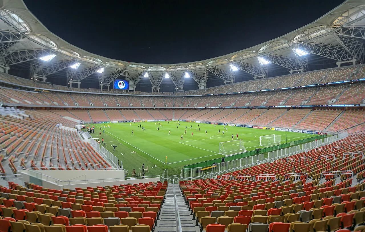 Interior of King Abdullah Sports City stadium in Jeddah, Saudi Arabia