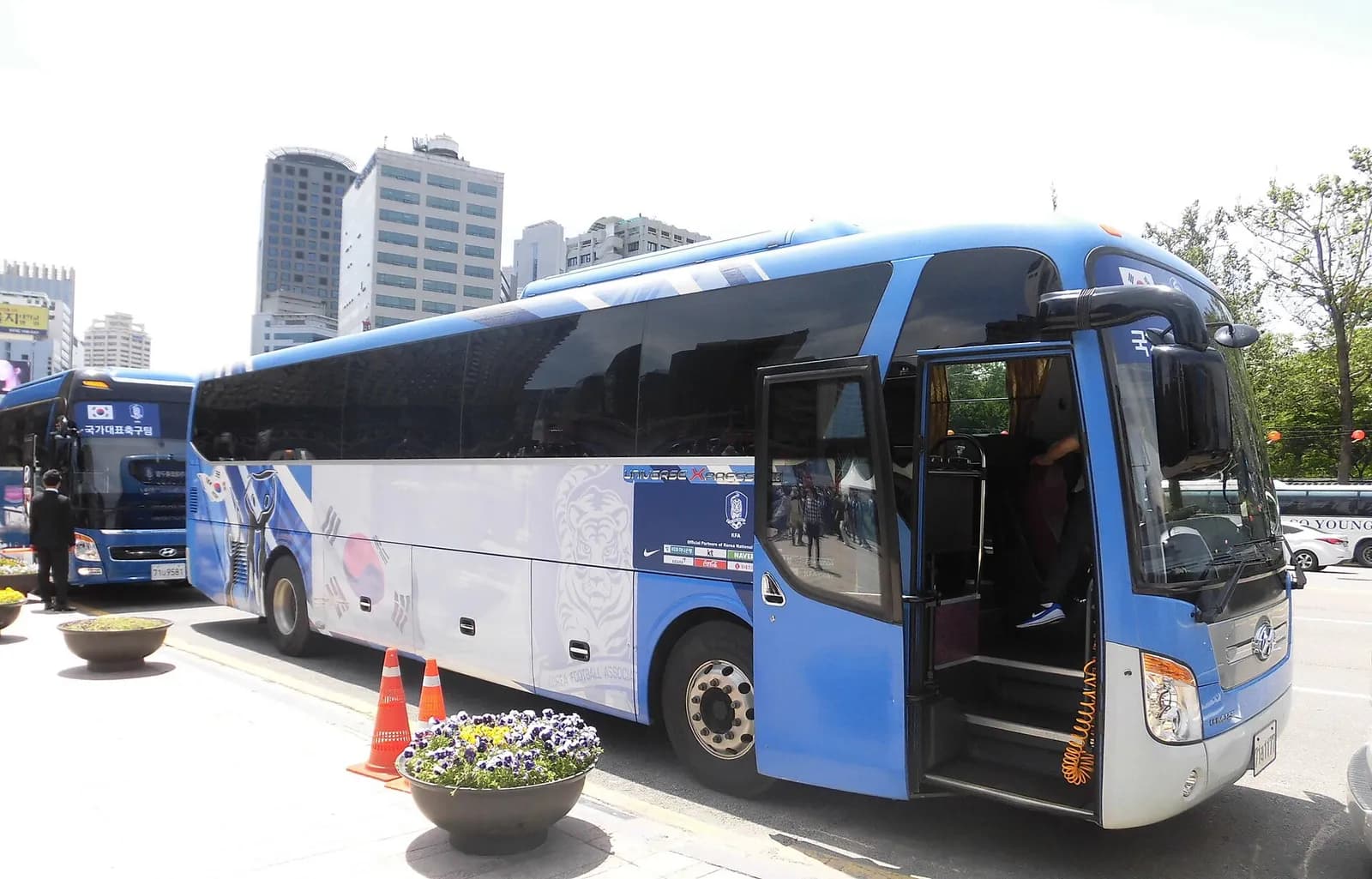 Bus used by the South Korea national football team in Seoul.