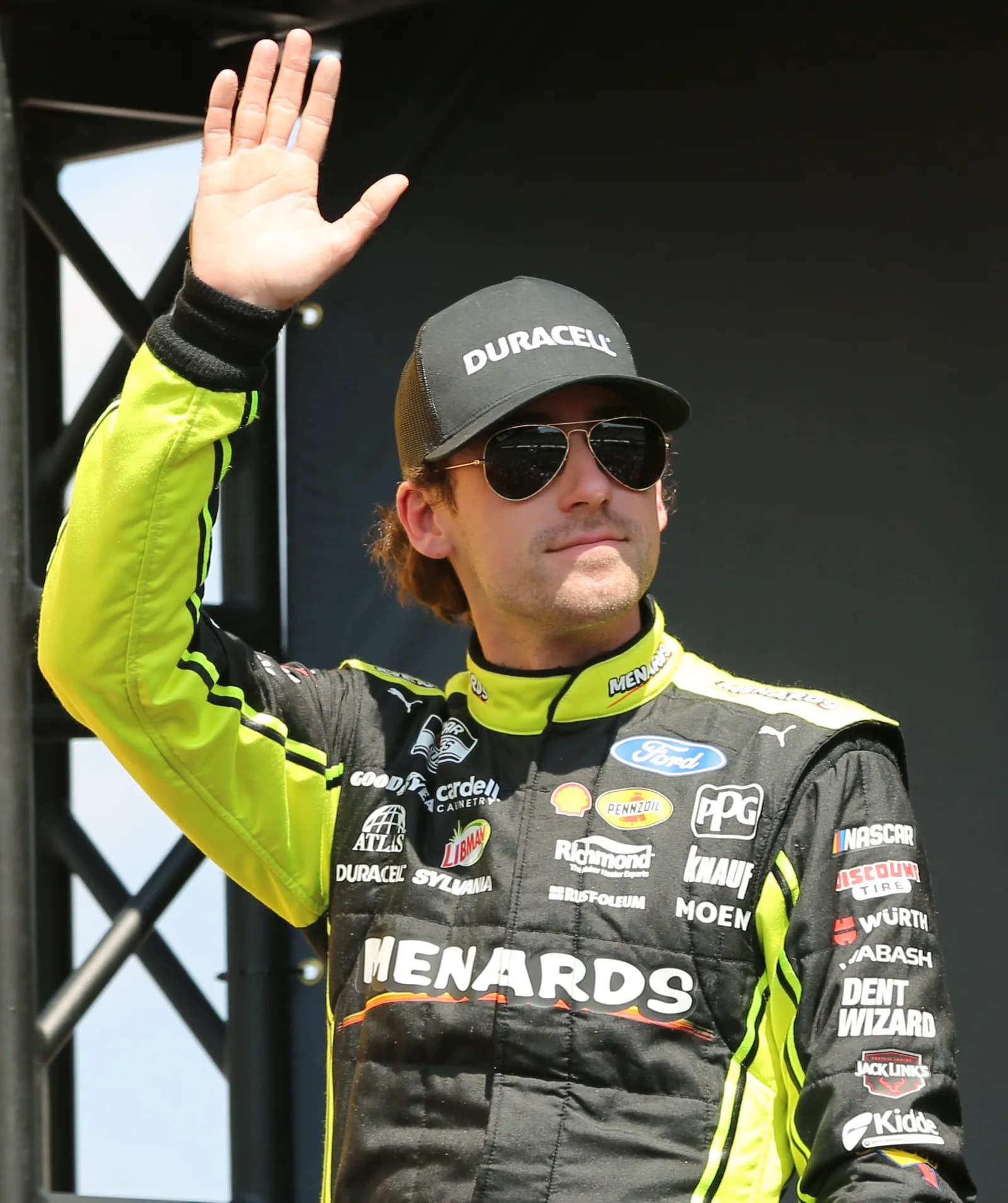 Ryan Blaney during driver introductions at Pocono Raceway.