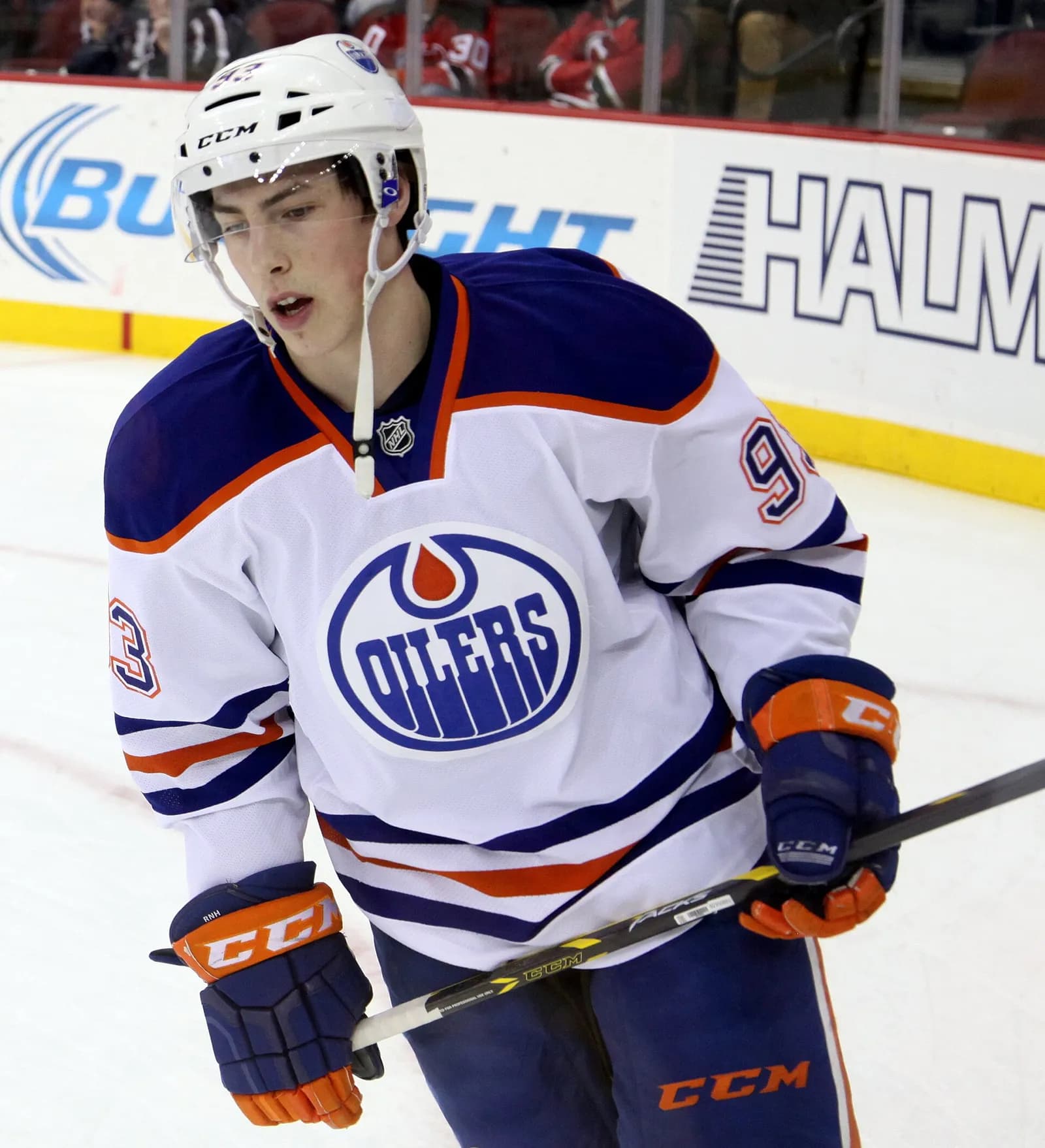 Ryan Nugent-Hopkins in Edmonton Oilers uniform during a game.