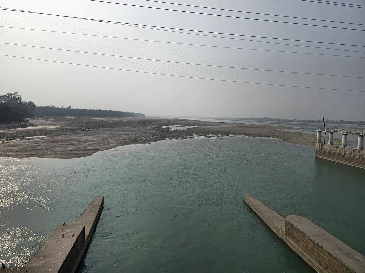 The Gandak River at Valmikinagar on the India–Nepal border in January 2026