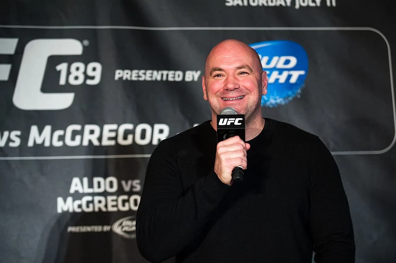 Dana White at a UFC 189 promotional event in London in 2015