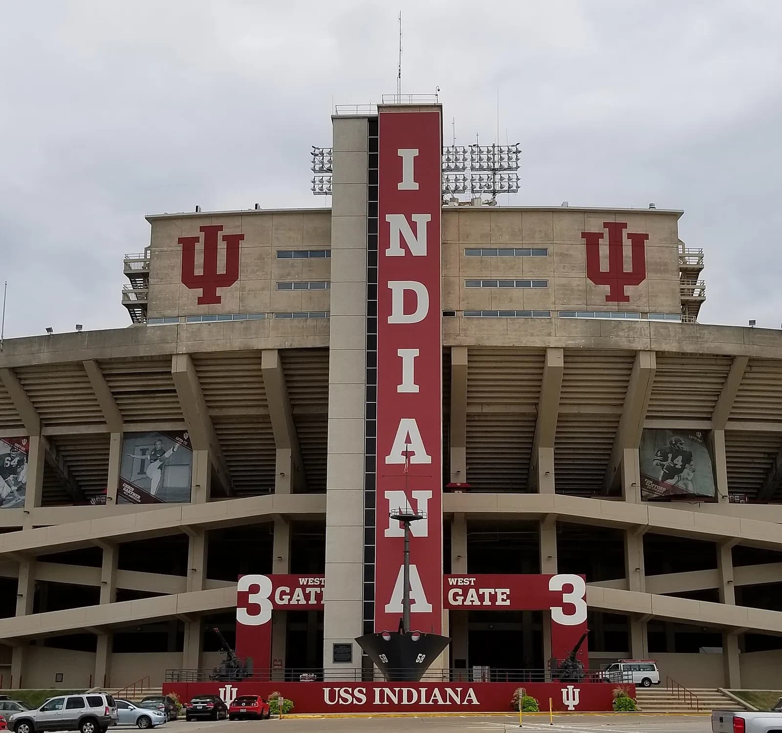 West side of Indiana University’s Memorial Stadium in Bloomington.