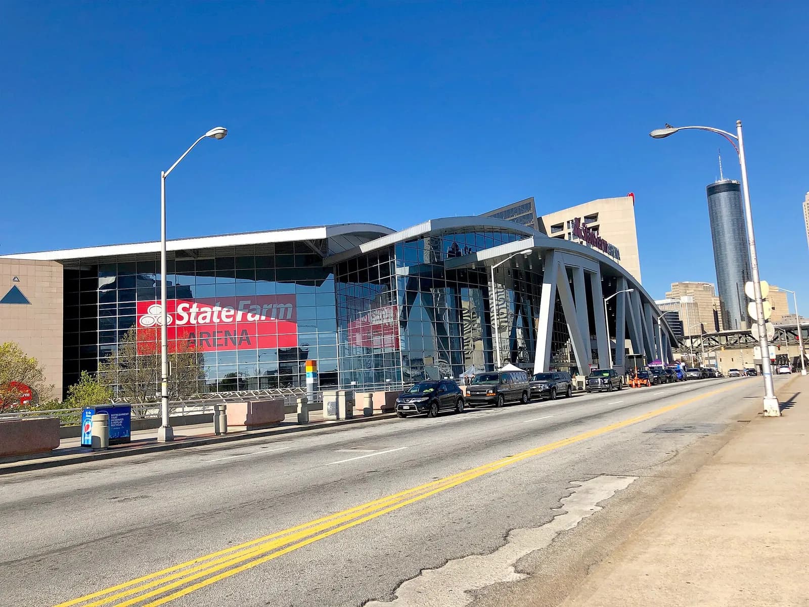 Exterior of State Farm Arena in Atlanta.