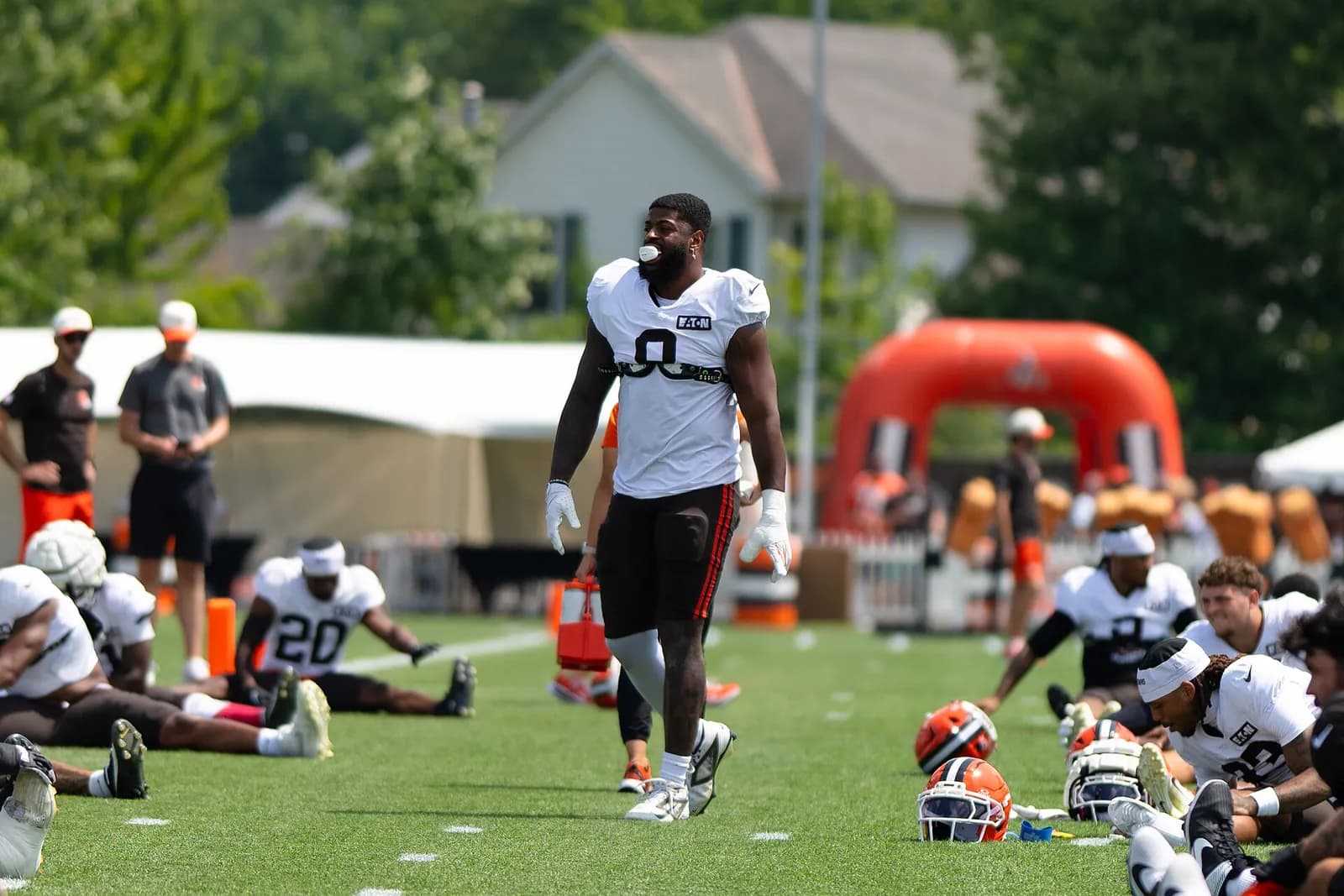 Jared Verse at Cleveland Browns training camp.
