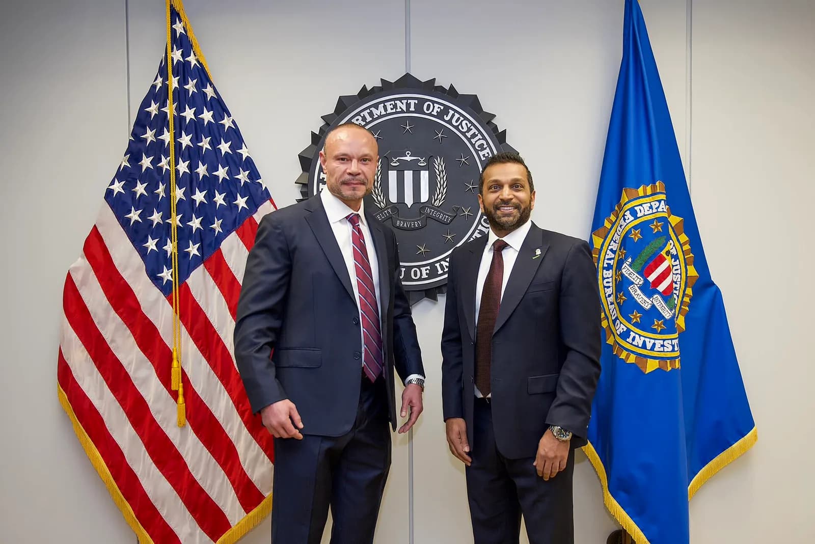 FBI Director Kash Patel with FBI Deputy Director Dan Bongino.
