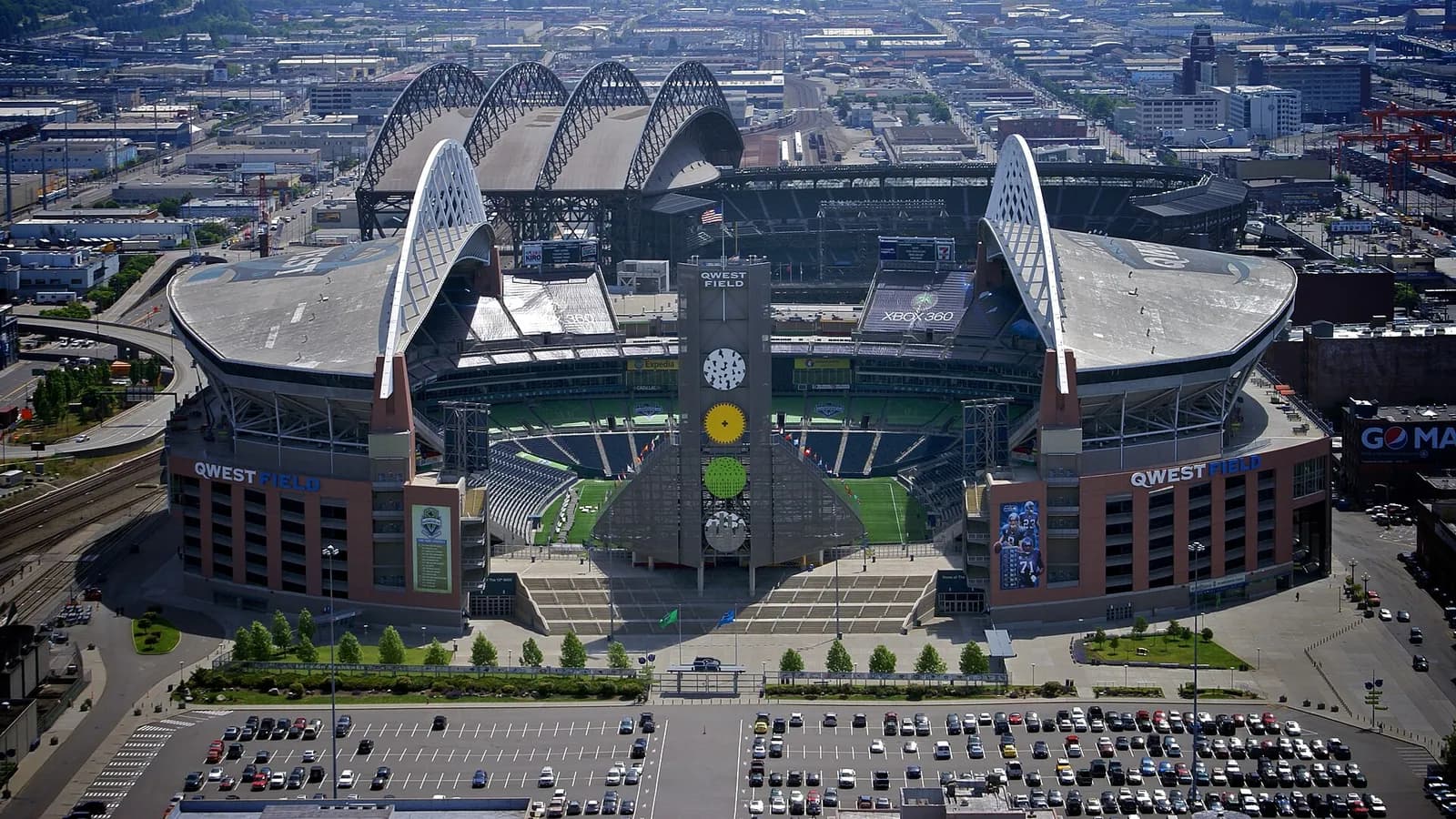 Aerial view of Qwest Field, home stadium of the Seattle Seahawks.