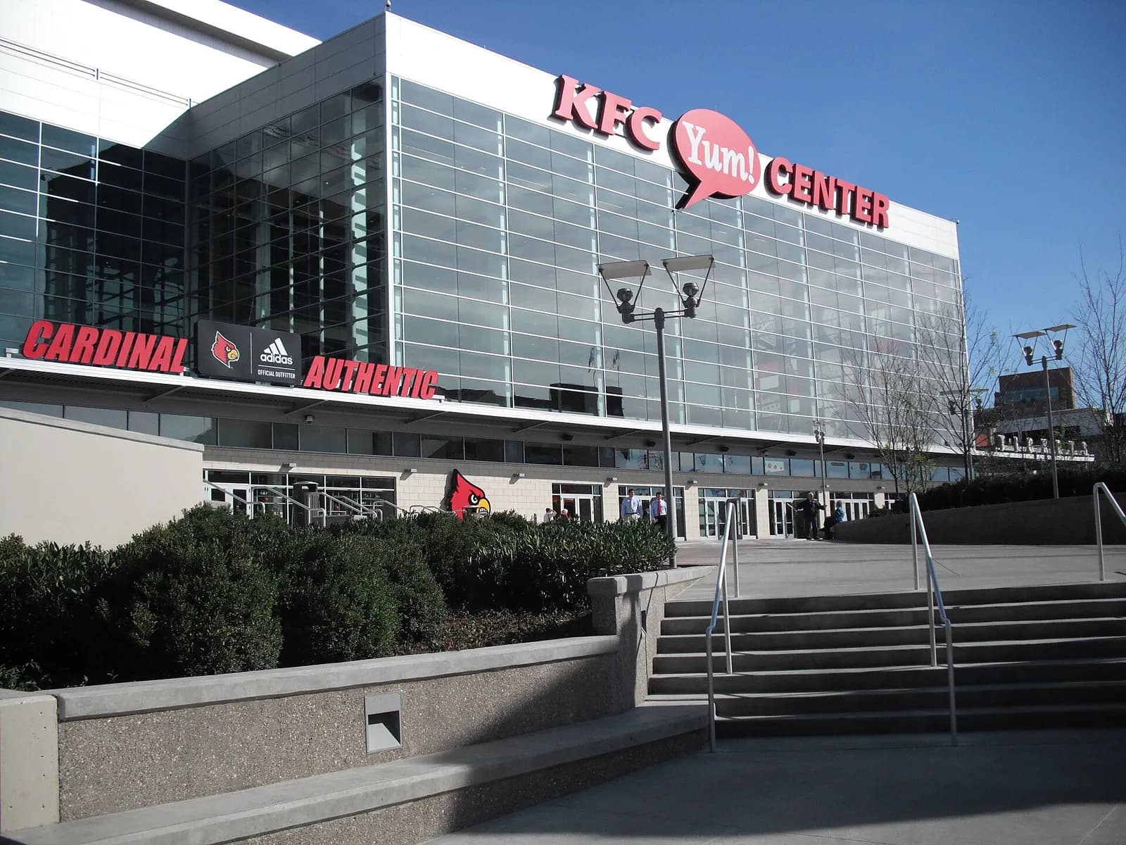 Front entrance to the KFC Yum! Center in Louisville.
