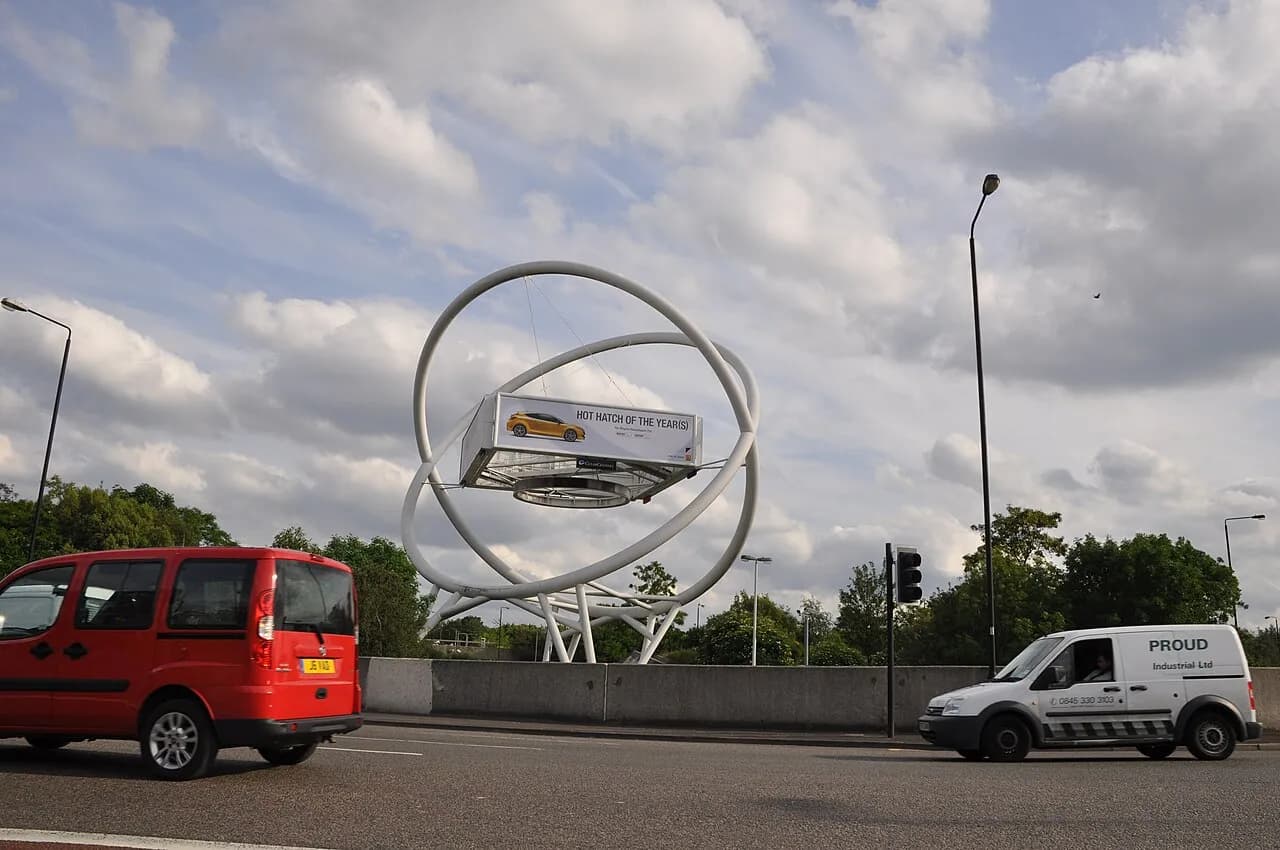 The A3205 roundabout in Wandsworth, London.