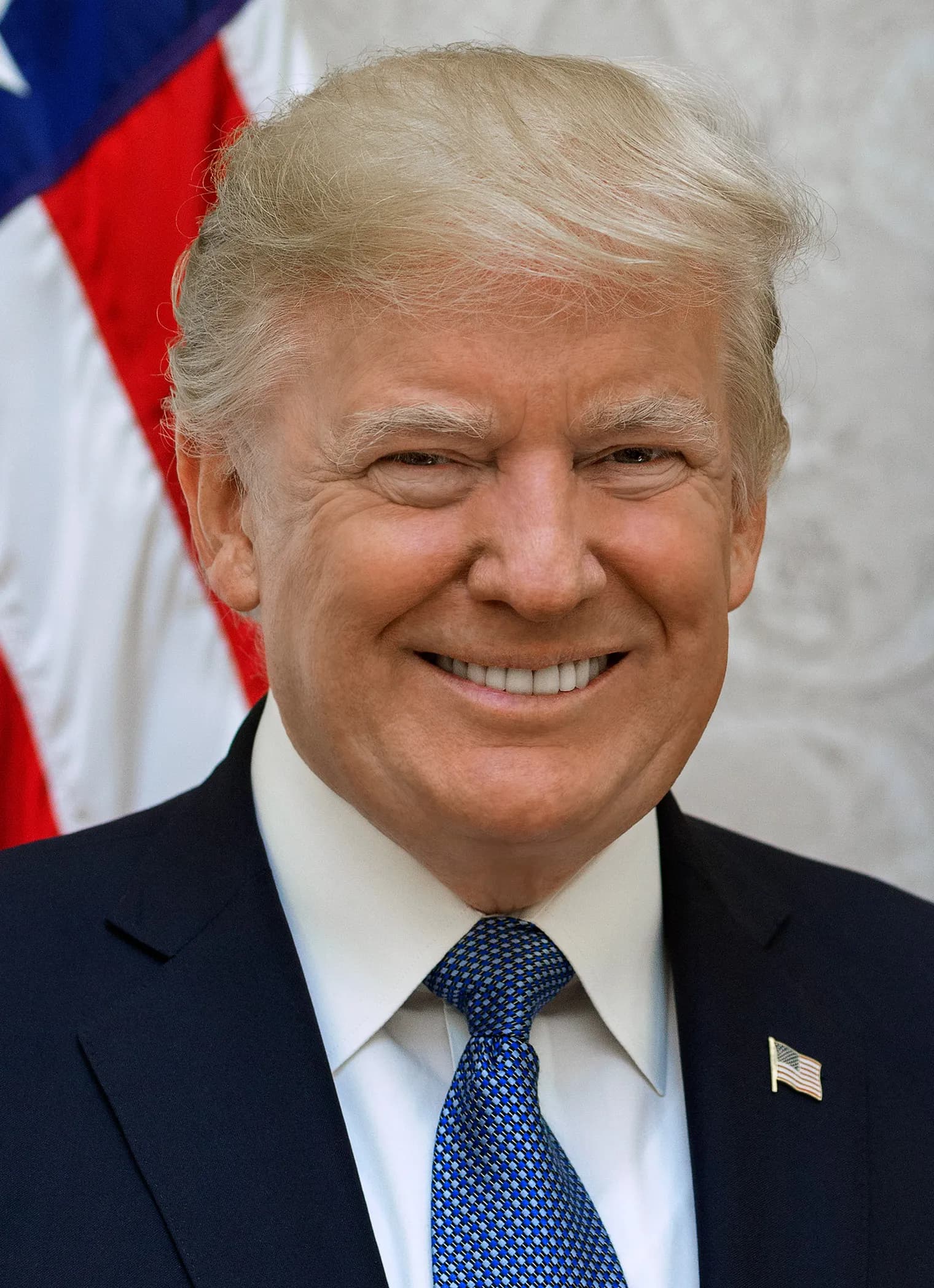 Donald Trump poses for an official presidential portrait.