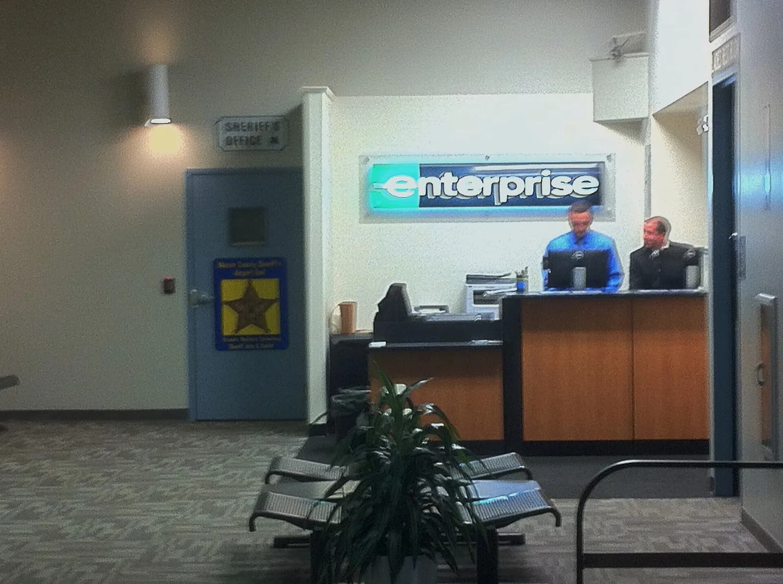 Enterprise Rent-A-Car rental counter at Trenton-Mercer Airport