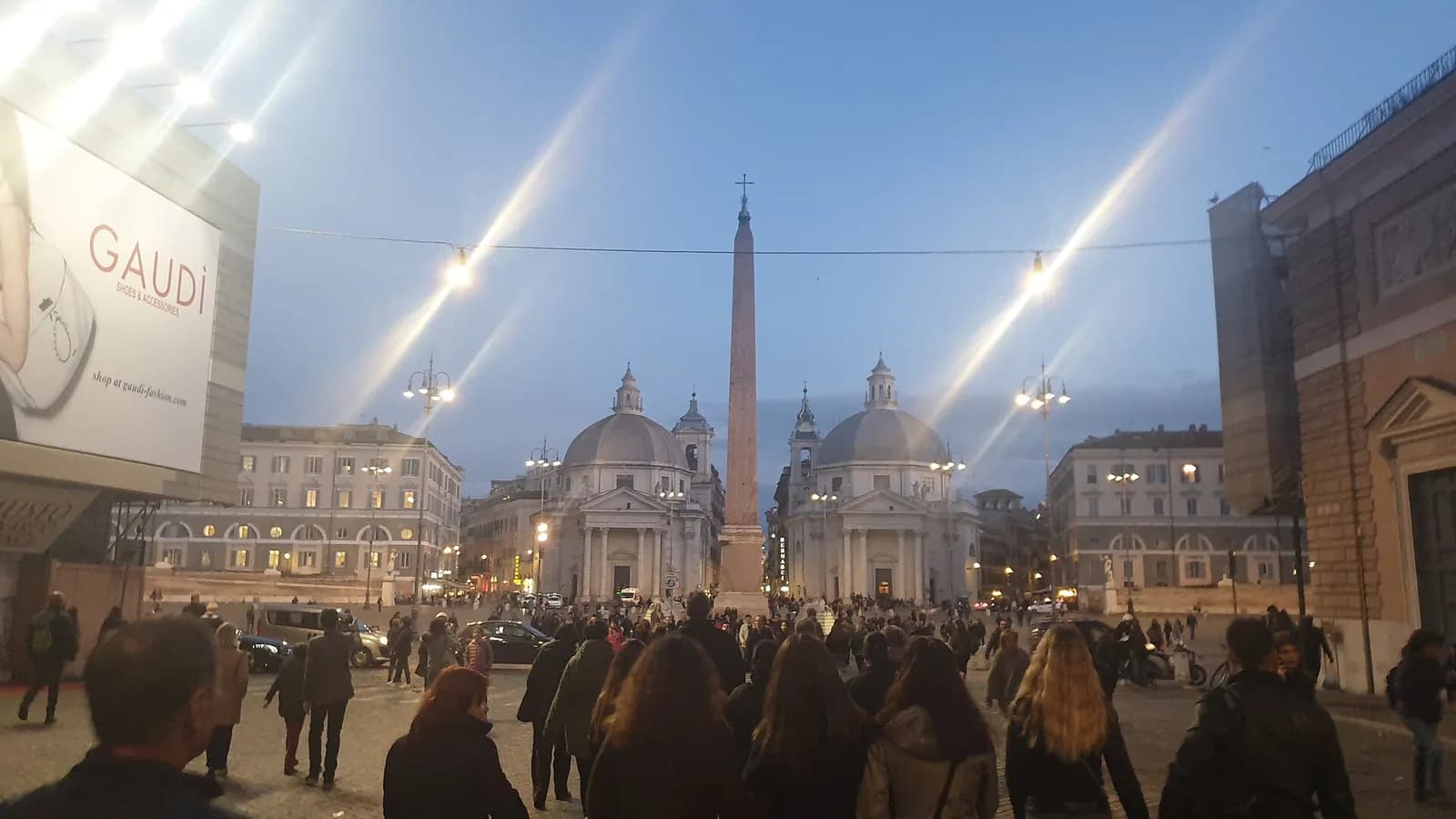 Piazza del Popolo in Rome at night