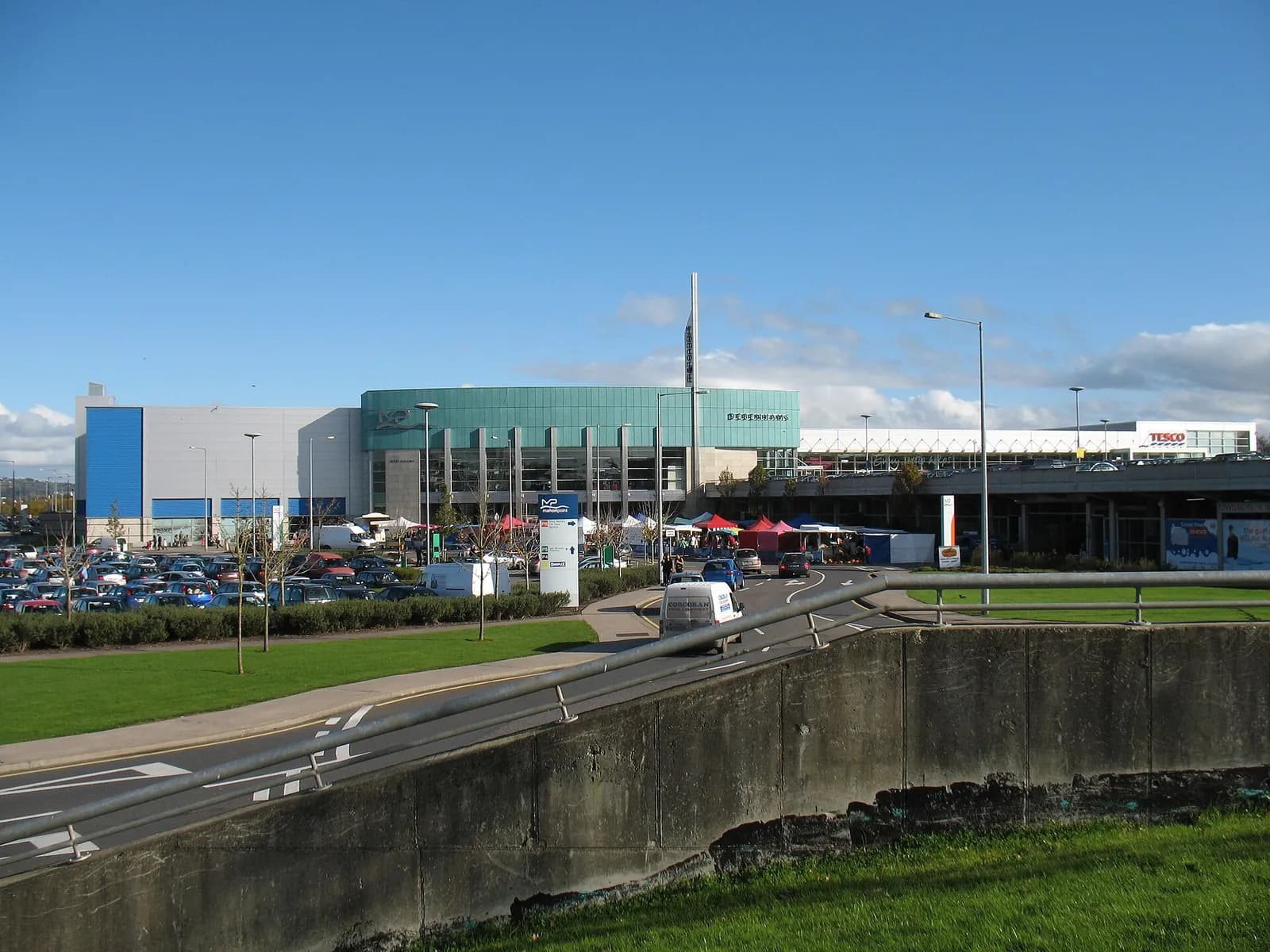 Mahon Point Retail Centre beside a farmers market in Cork.