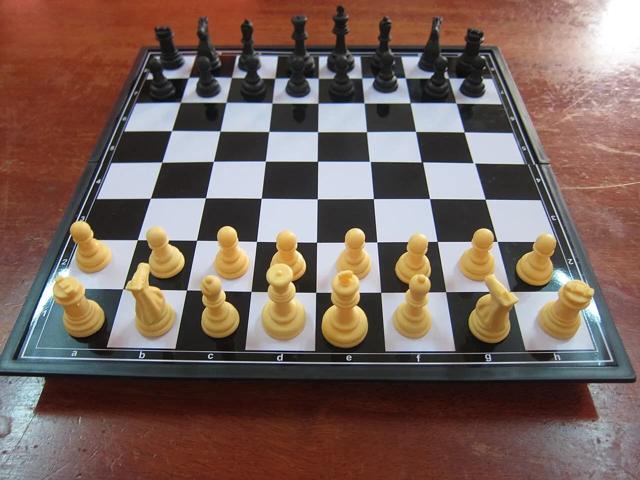 Chess pieces arranged on a chessboard