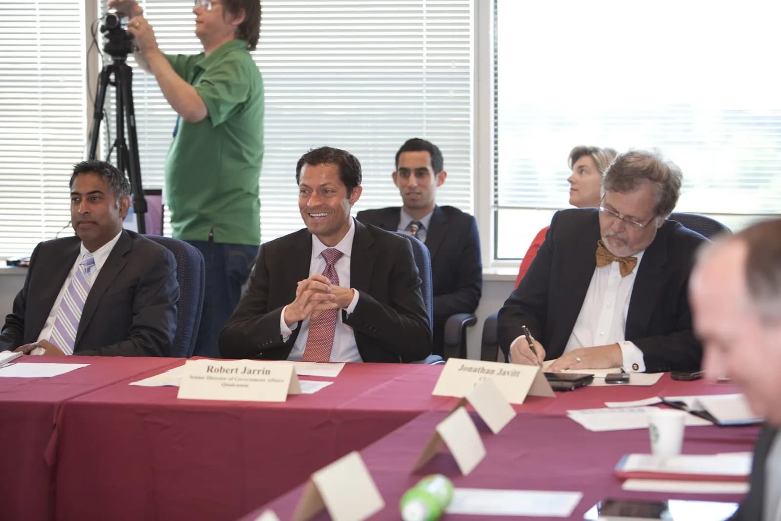 Three health-industry attendees at the Federal Communications Commission headquarters.