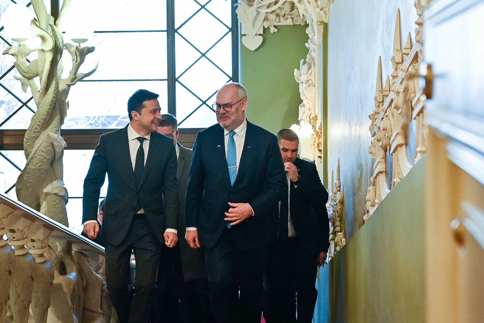 Ukrainian President Volodymyr Zelenskyy meets Estonian President Alar Karis in Kyiv.