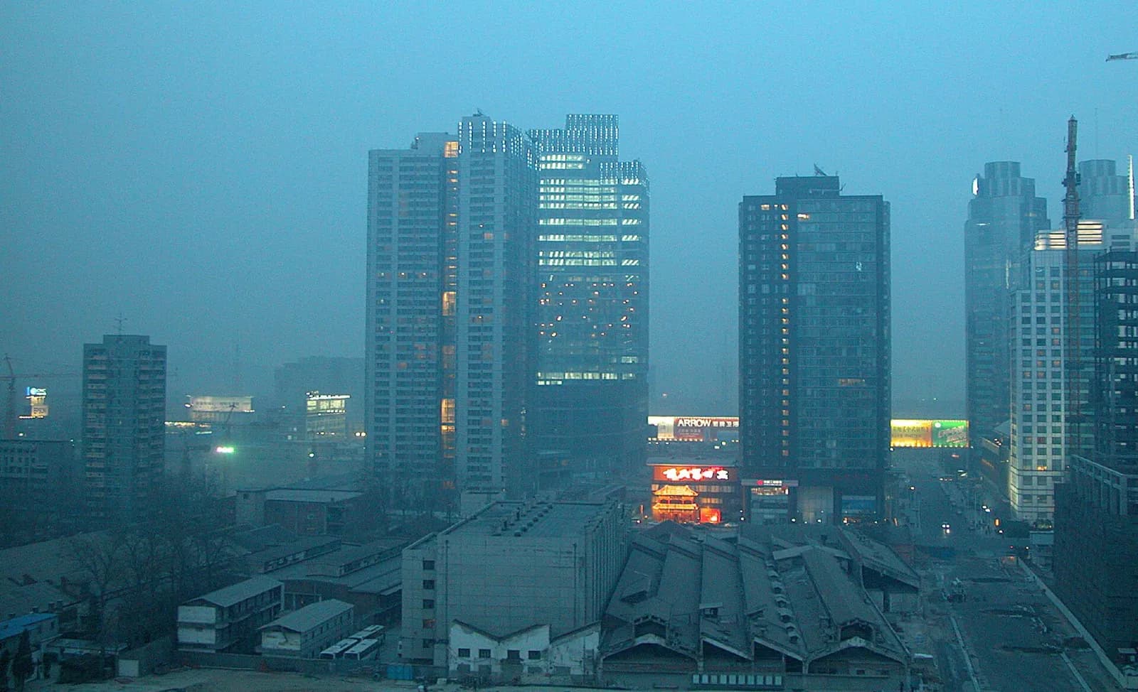 Beijing skyline seen through a dust storm