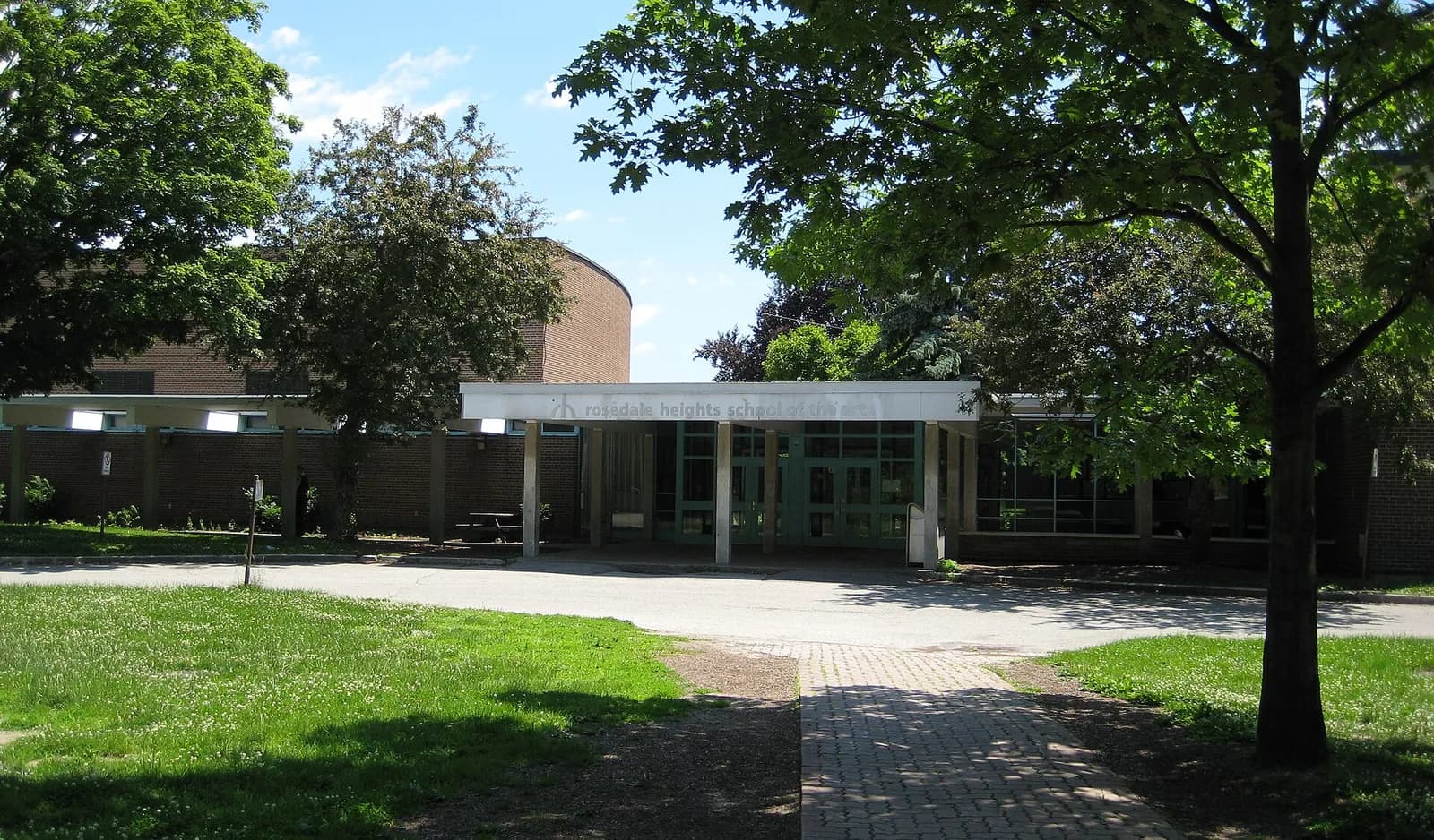 Exterior of Rosedale Heights School of the Arts in Toronto.