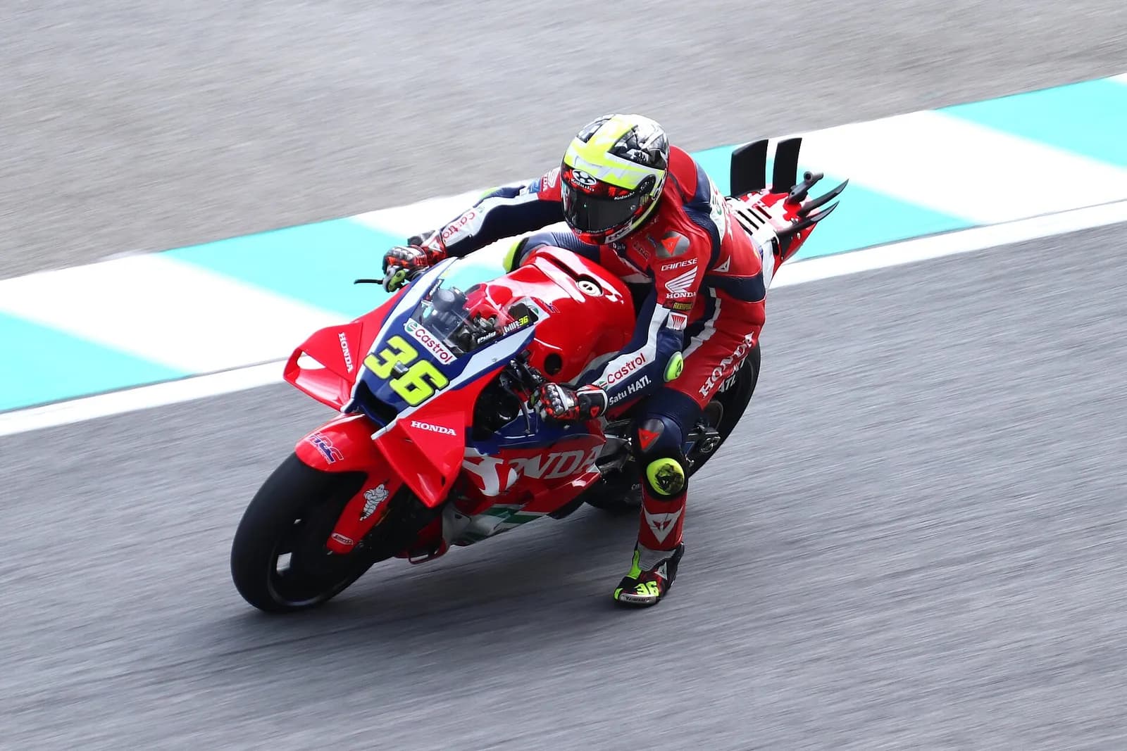 Joan Mir on his Honda HRC Castrol motorcycle at the 2025 Malaysian Grand Prix.