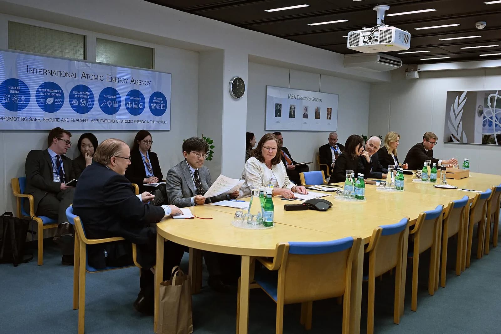 IAEA Director-General Rafael Mariano Grossi meets with representatives of the G7 and the European Union at the Agency headquarters in Vienna.