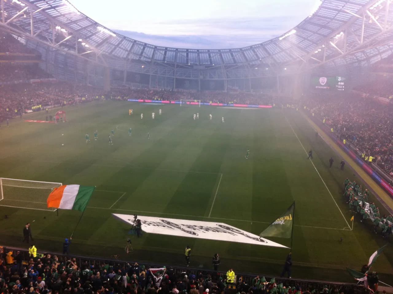 View of the Ireland versus Poland football match at Dublin’s Aviva Stadium in 2015