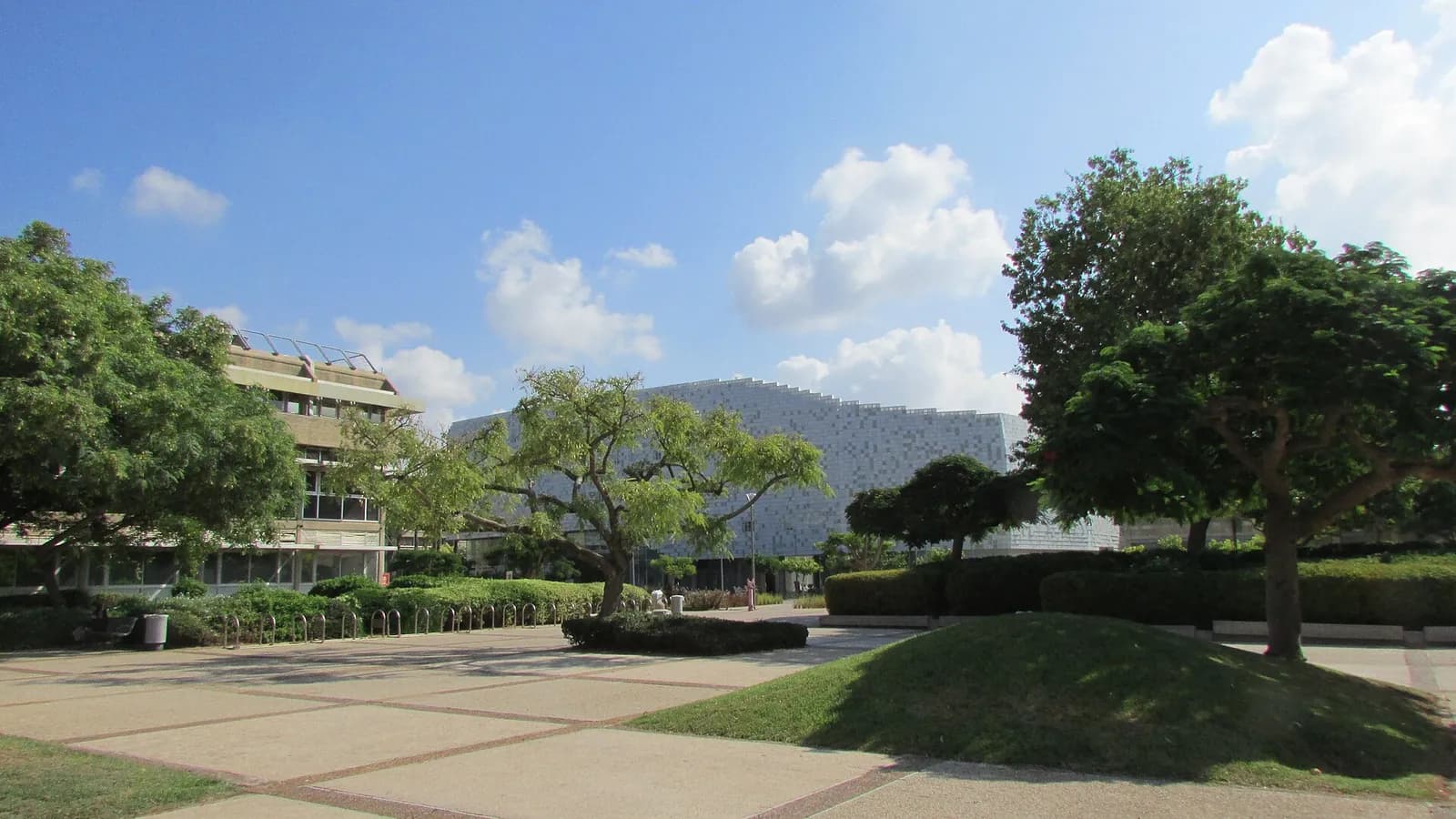View of Tel Aviv University campus buildings.