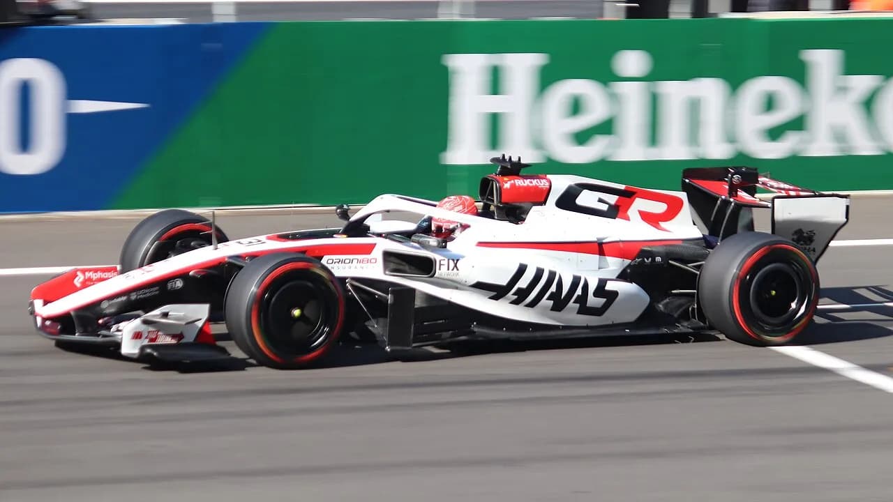 Esteban Ocon's Haas Formula 1 car during qualifying at the 2026 Chinese Grand Prix